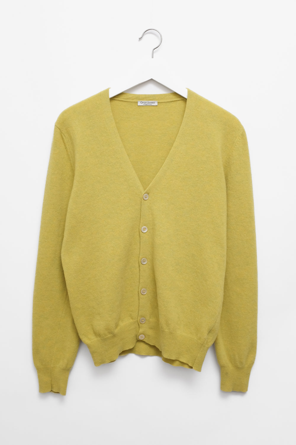 PURE CASHMERE LIME CARDIGAN SWEATER