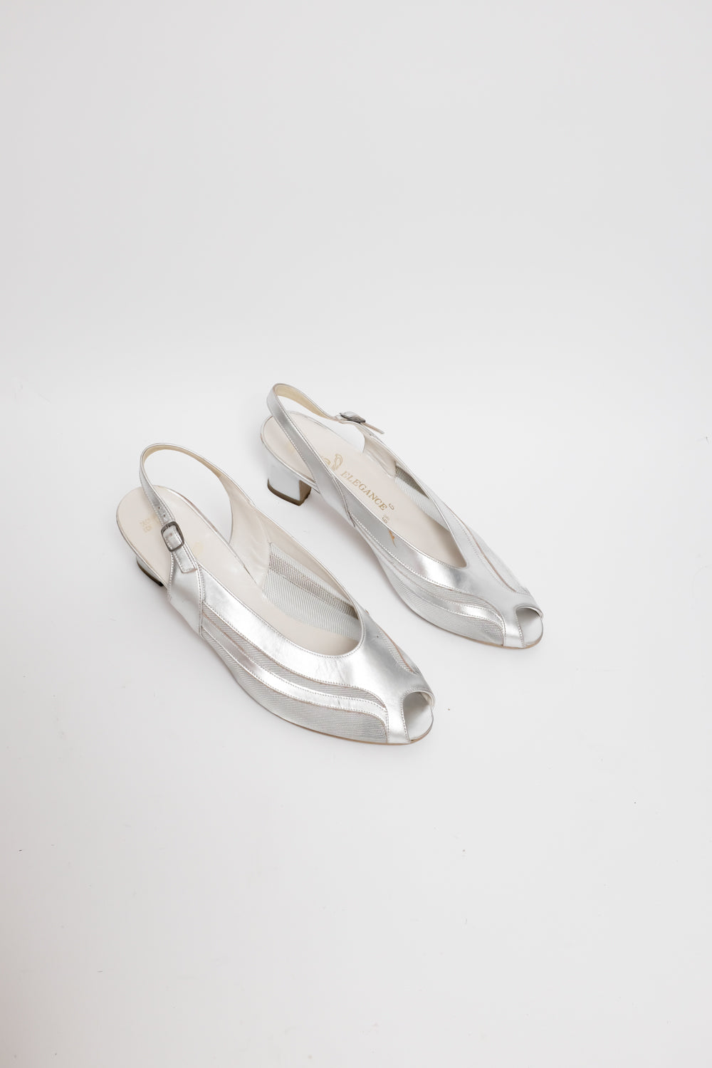 LUCID SILVER LEATHER 39 40 SANDALS