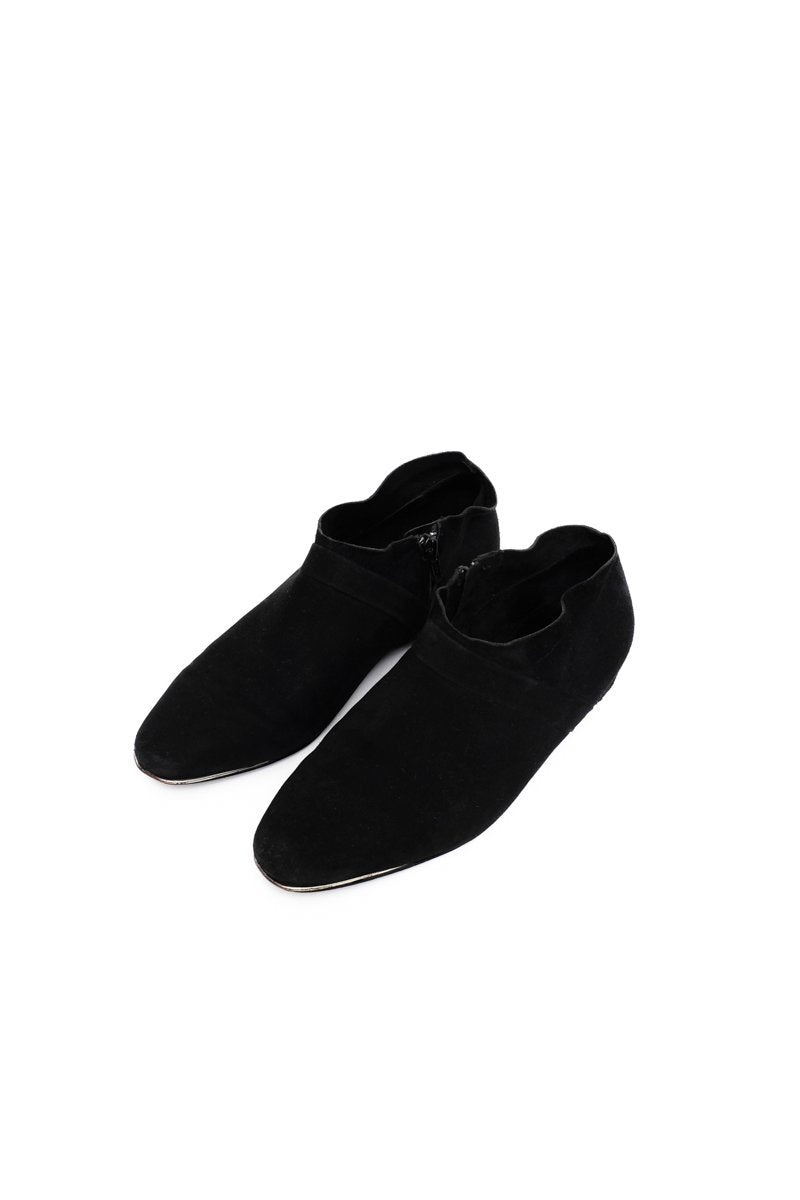 0566_CHLOÉ 39 BLACK SUEDE LEATHER SLIP-ON BOOTS