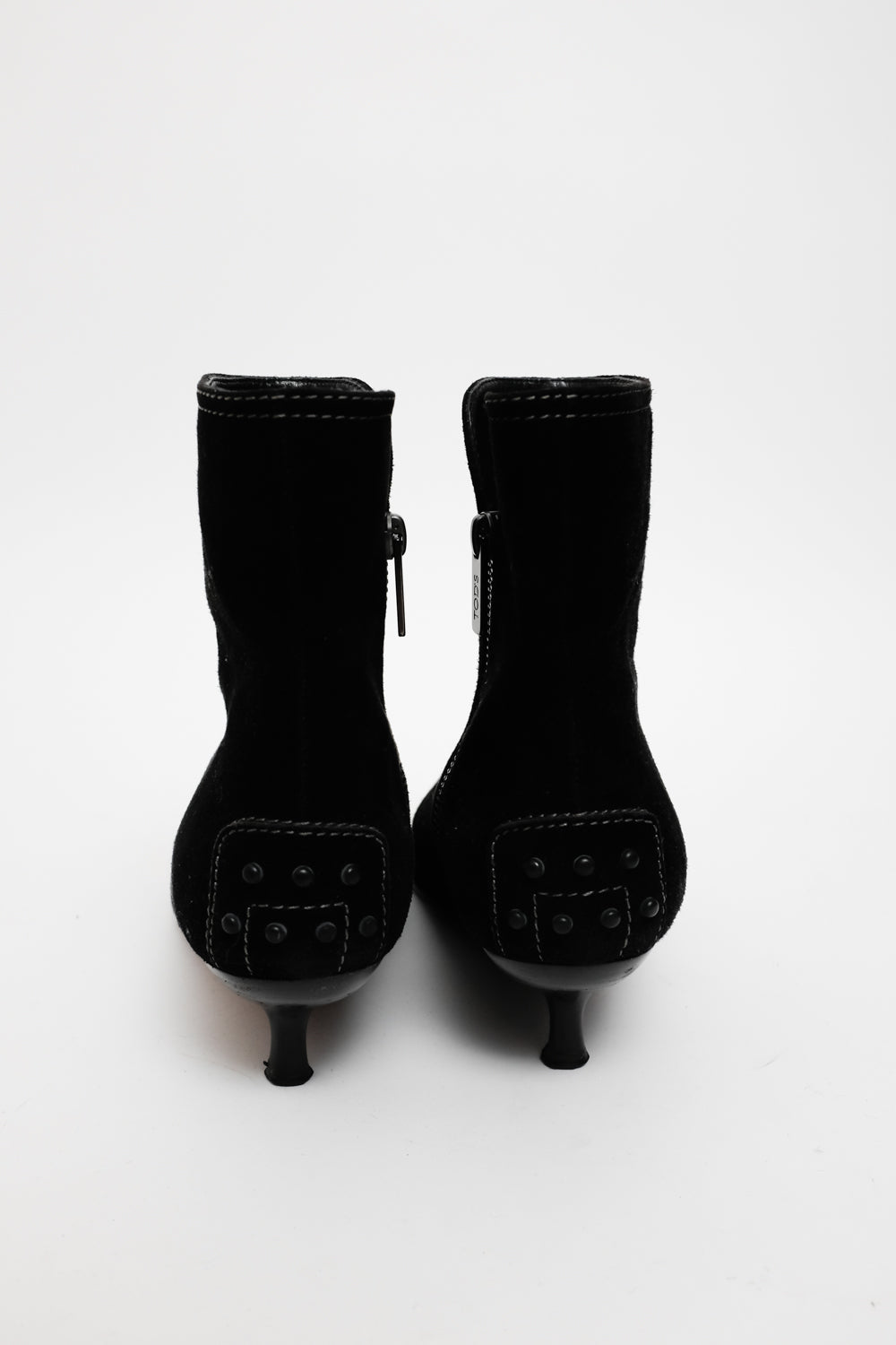 0065_TODS 39 BLACK SUEDE STILETTO BOOTS