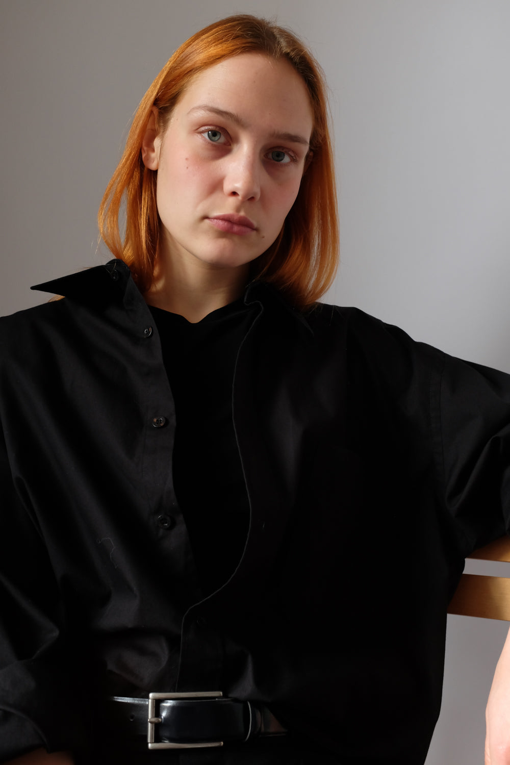 PURE COTTON BLACK CLASSY OVERSIZED SHIRT