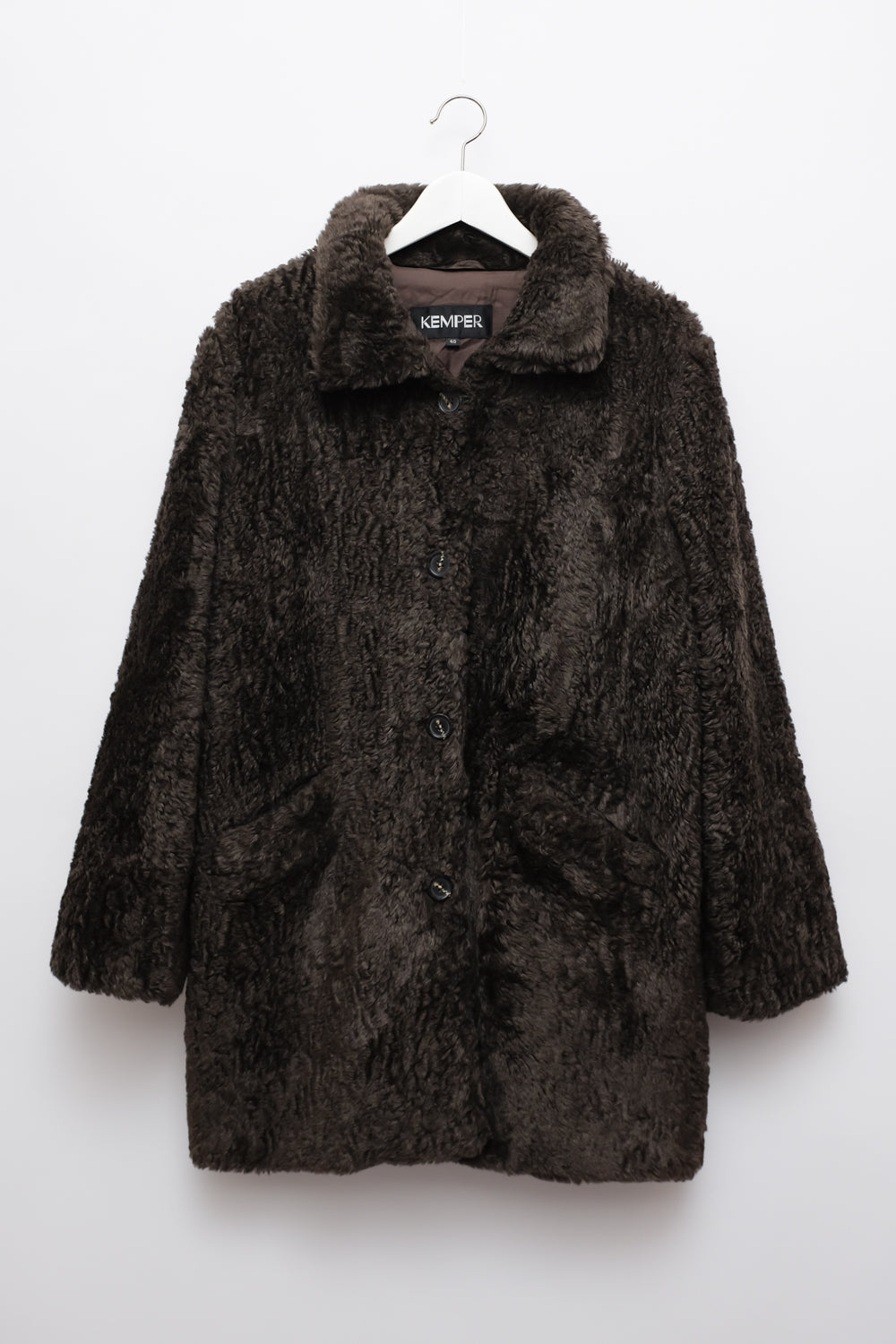 BROWN TEDDY FAUX VINTAGE COAT