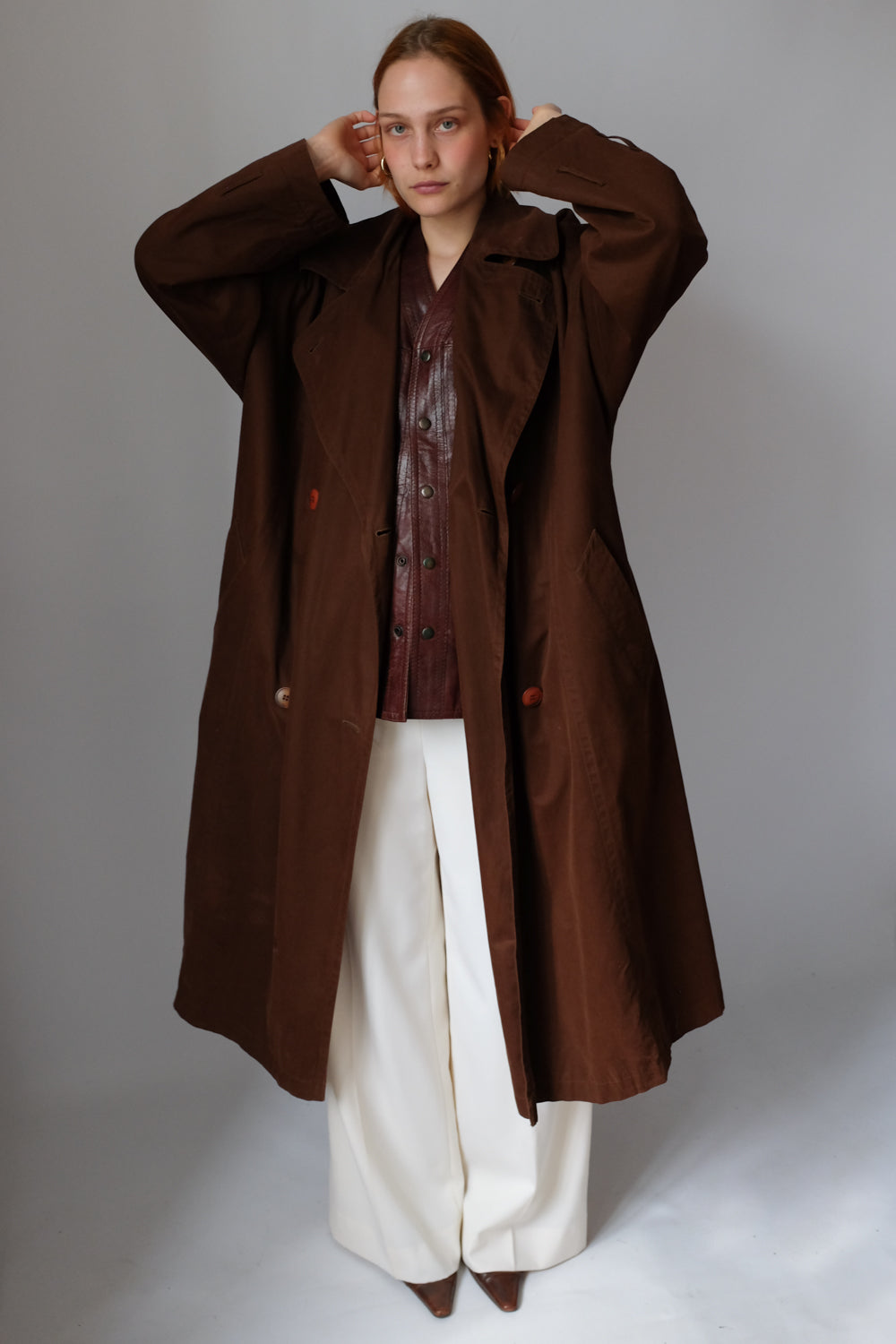 VINTAGE CHOCOLATE TRENCH COAT