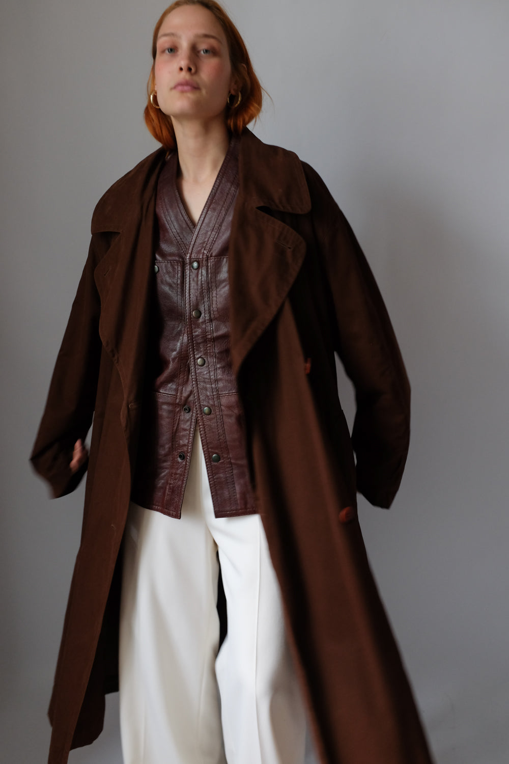 VINTAGE CHOCOLATE TRENCH COAT