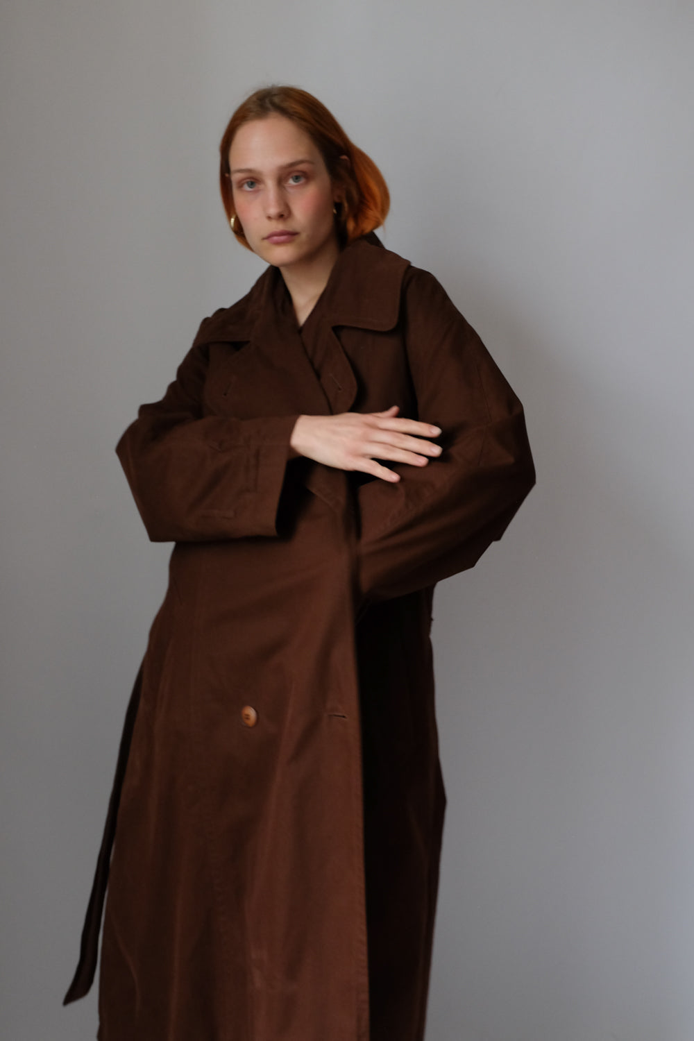 VINTAGE CHOCOLATE TRENCH COAT