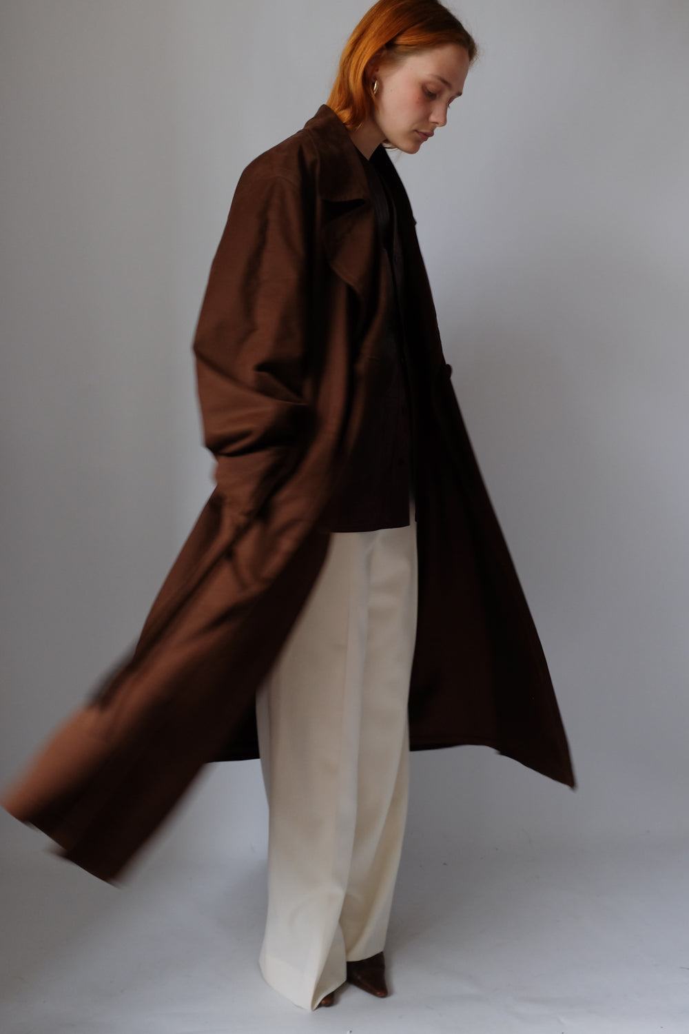 VINTAGE CHOCOLATE TRENCH COAT