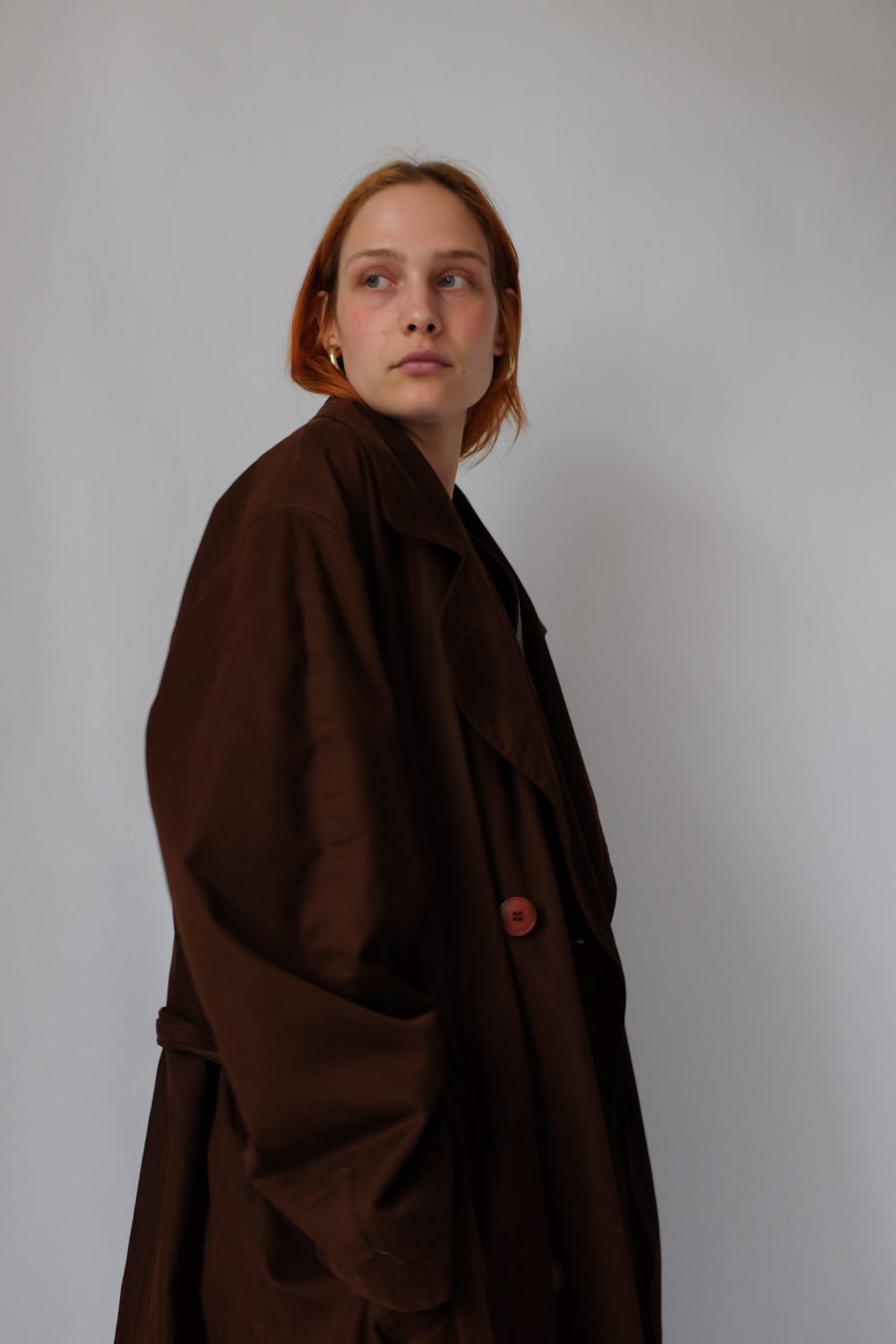 VINTAGE CHOCOLATE TRENCH COAT