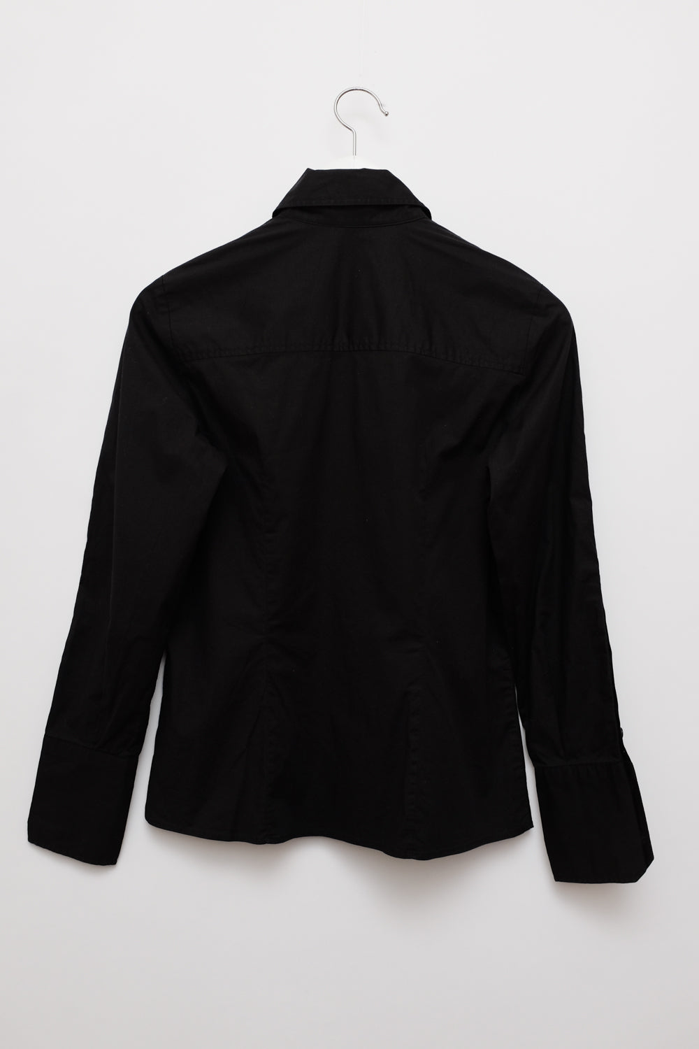 BLACK COTTON BUTTONED ARM SHIRT