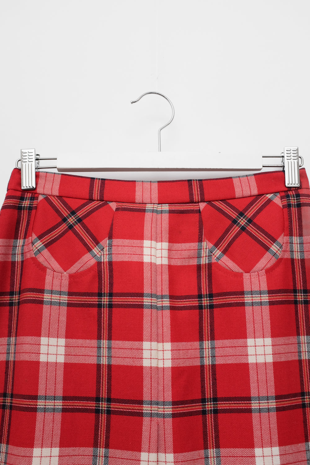 TARTAN WOOL RED VINTAGE SKIRT