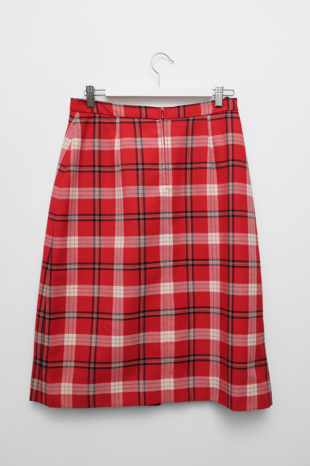 TARTAN WOOL RED VINTAGE SKIRT