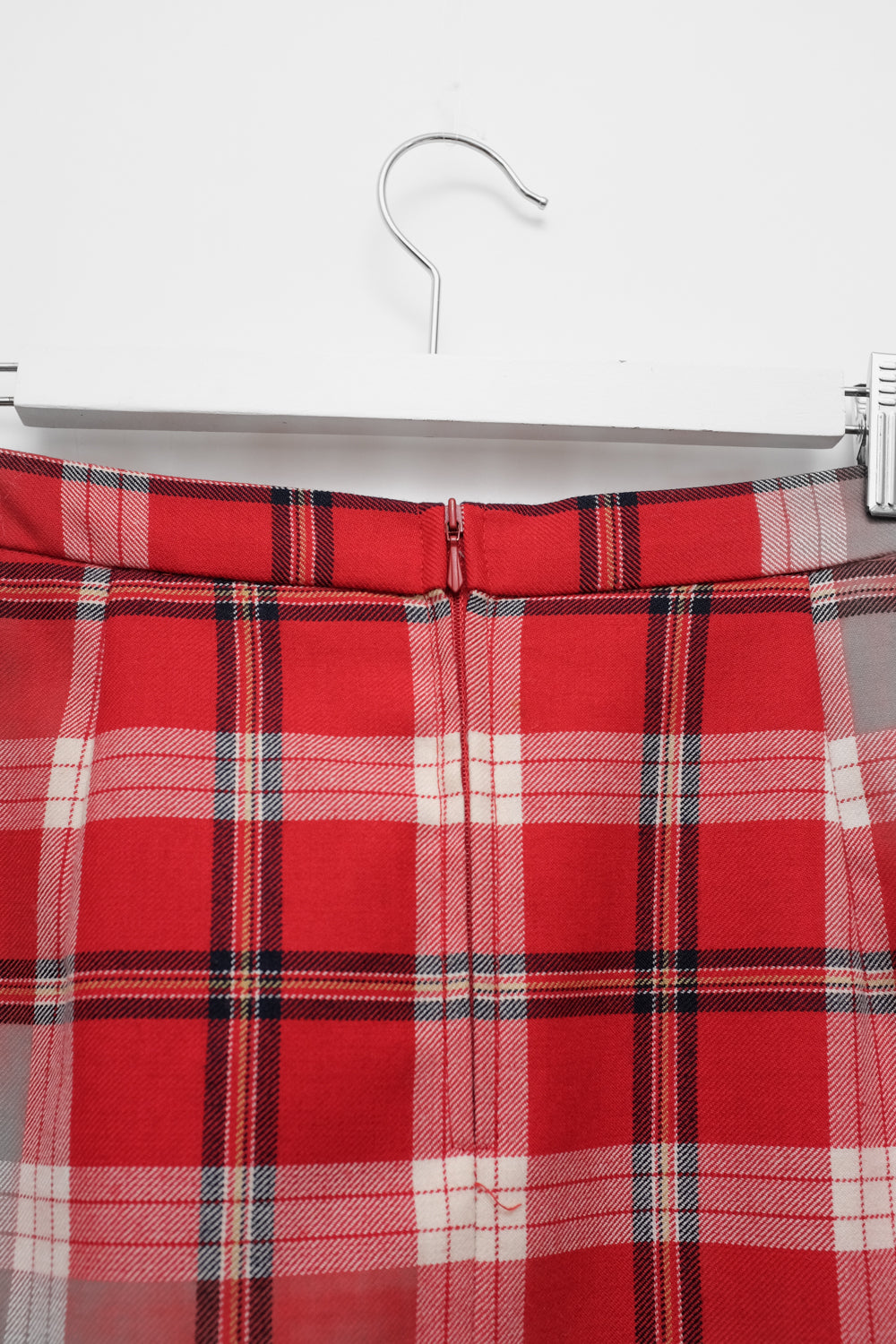 TARTAN WOOL RED VINTAGE SKIRT