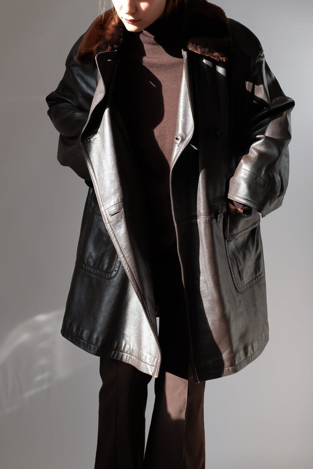 LEATHER BROWN VINTAGE LEATHER JACKET COAT