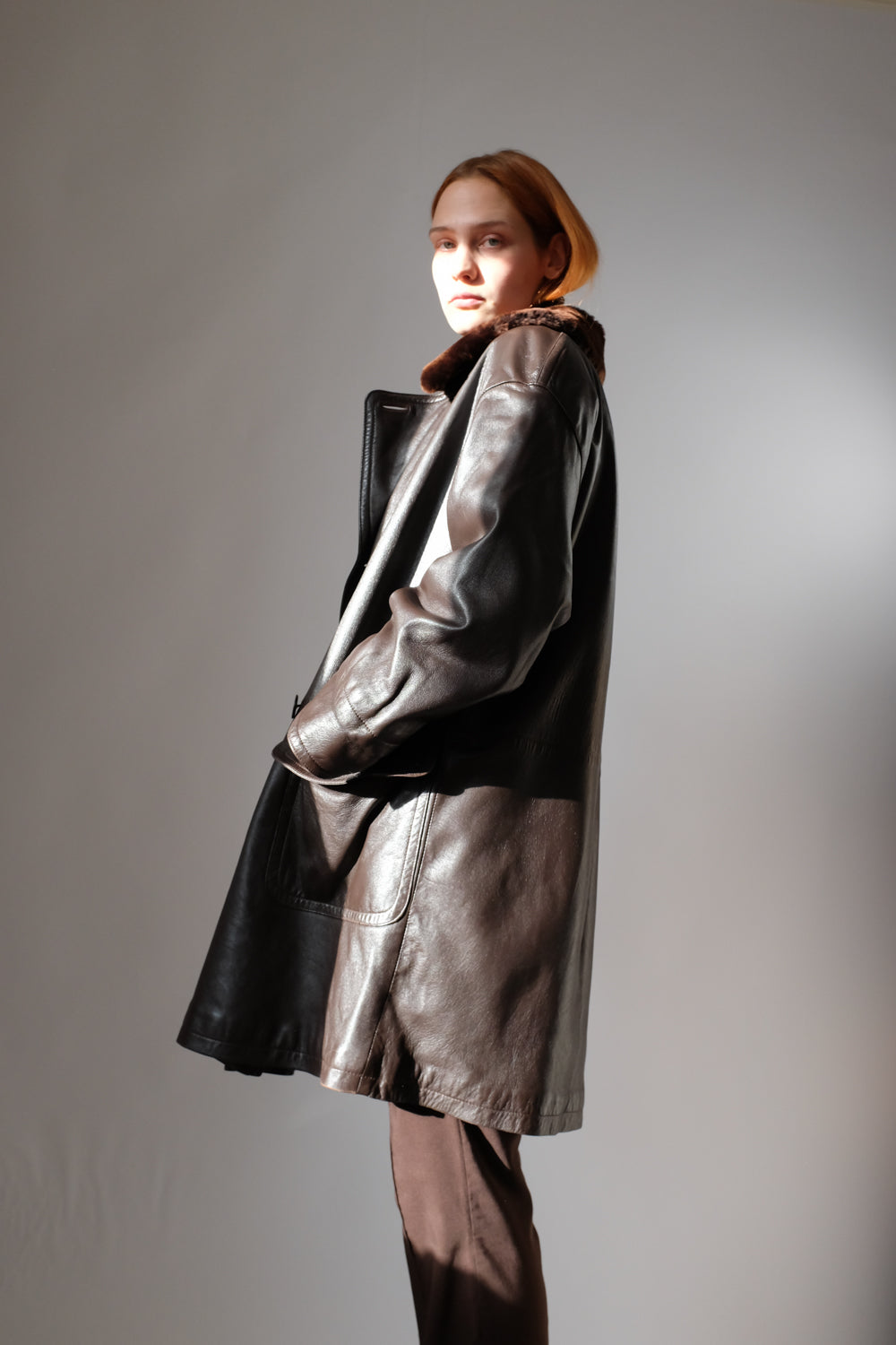 LEATHER BROWN VINTAGE LEATHER JACKET COAT