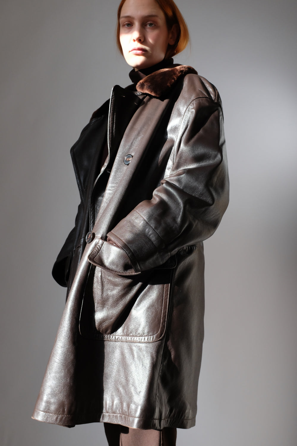 LEATHER BROWN VINTAGE LEATHER JACKET COAT