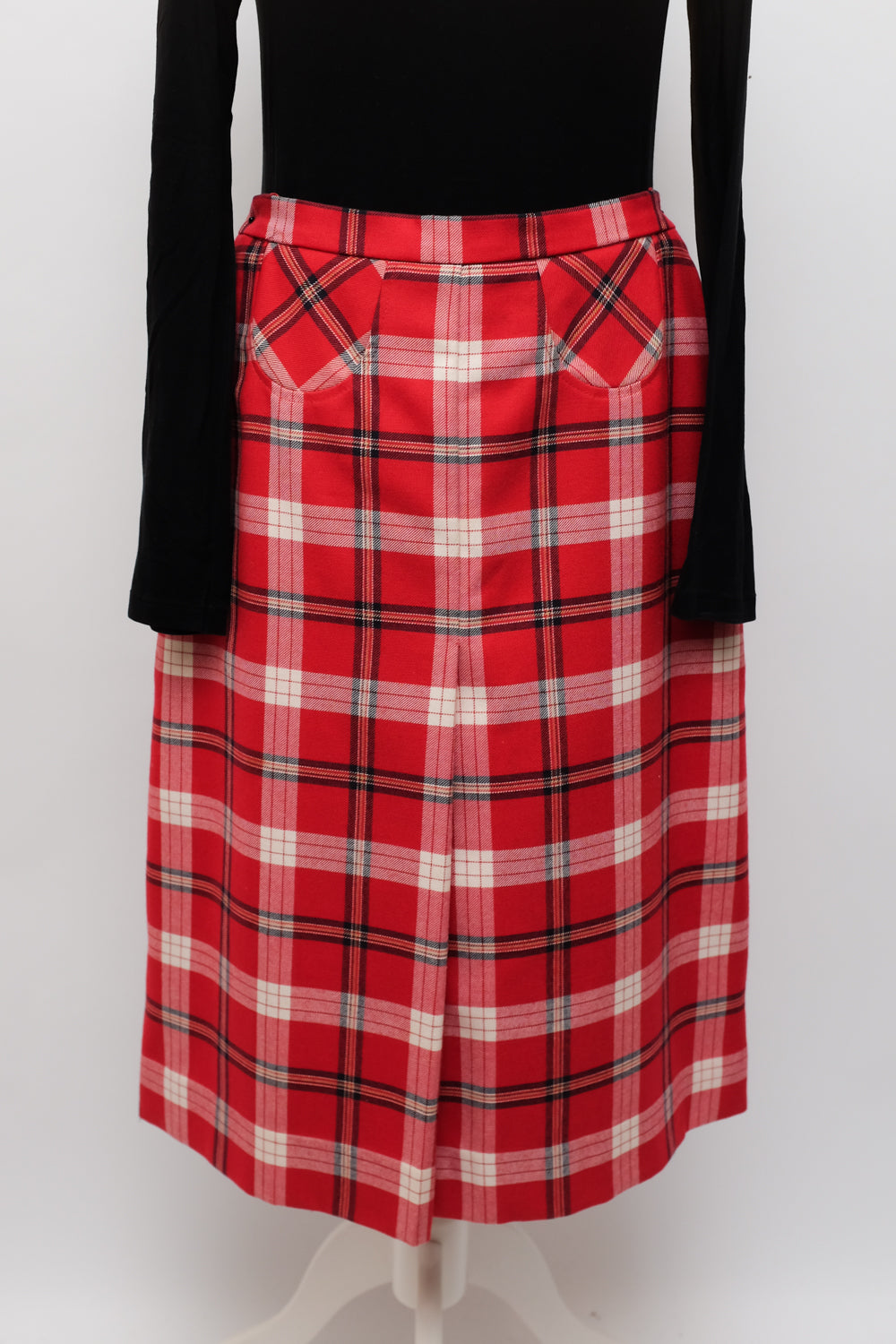 TARTAN WOOL RED VINTAGE SKIRT