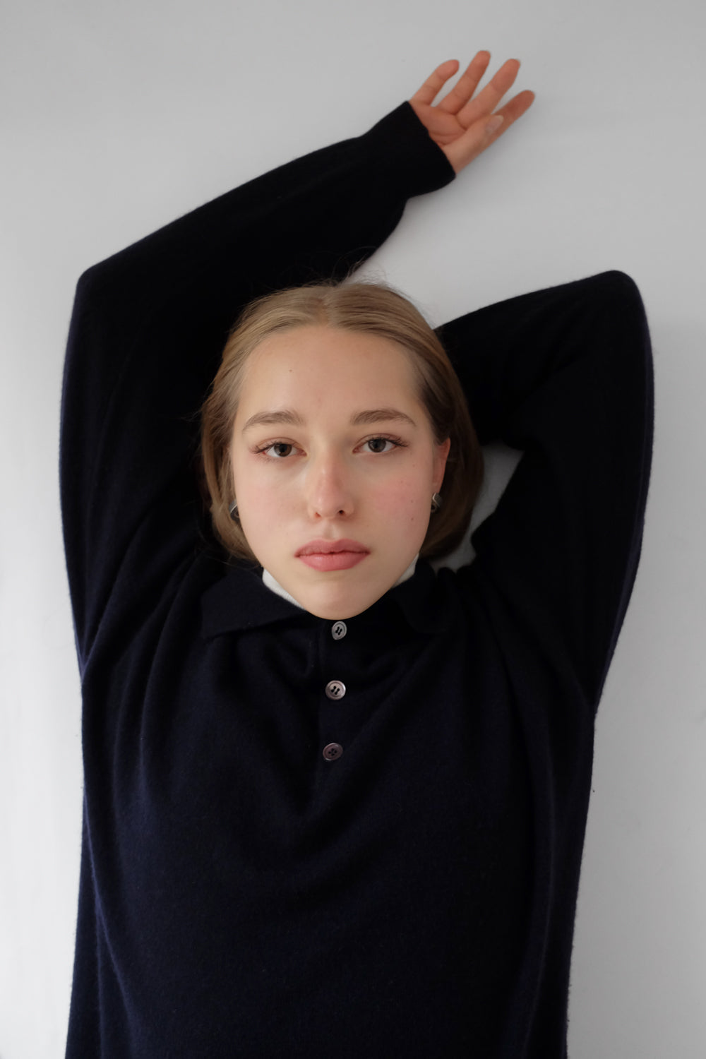 PURE CASHMERE NIGHTLBLUE POLO SWEATER