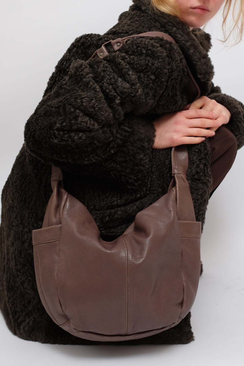 BROWN TEDDY FAUX VINTAGE COAT