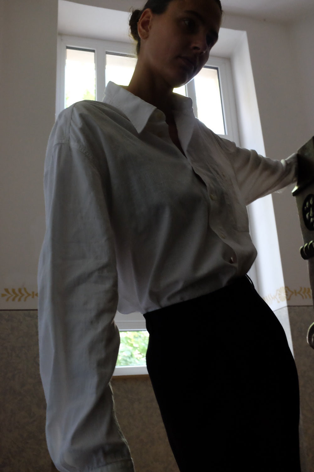 PURE COTTON DETAILS VINTAGE WHITE SHIRT