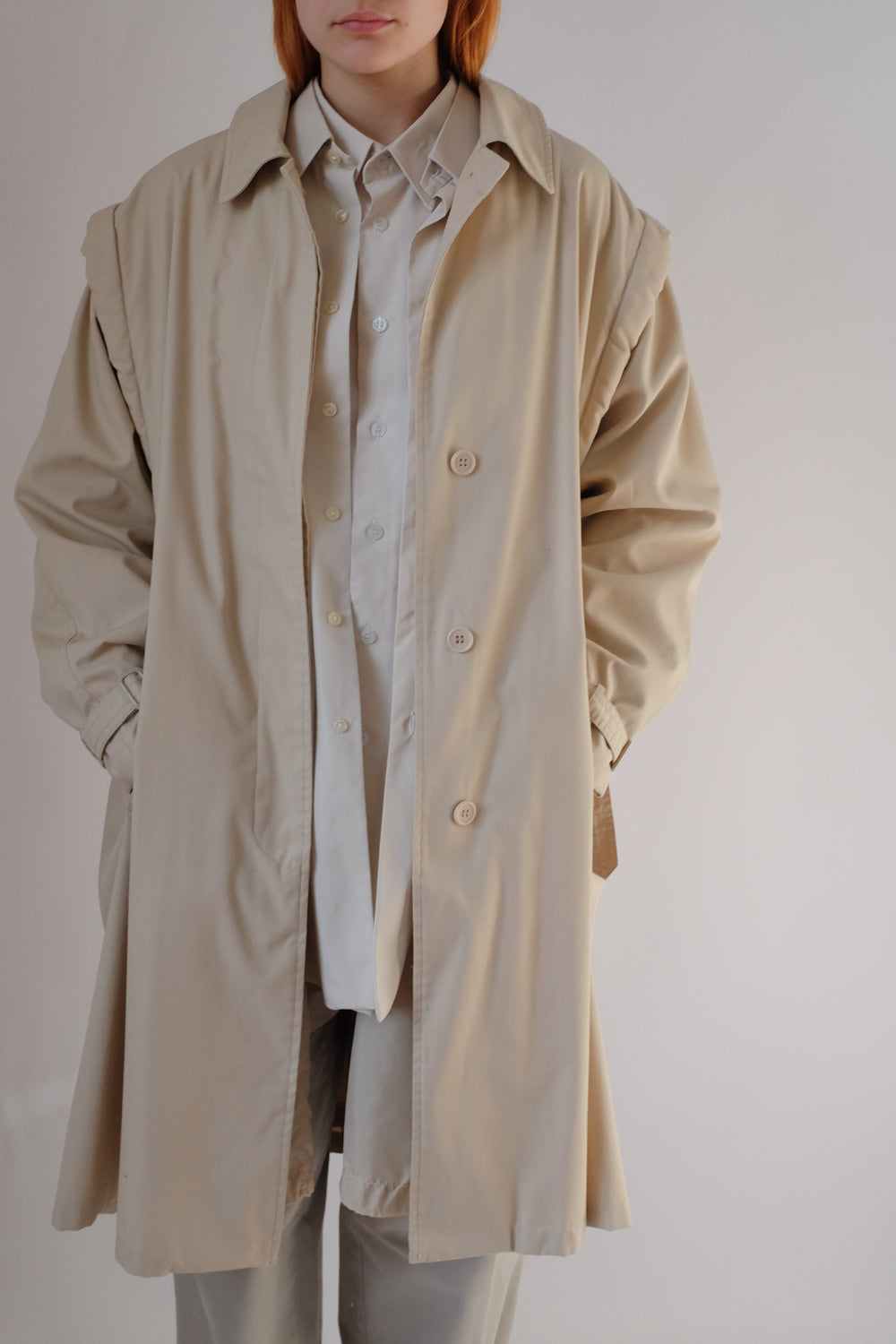 VINTAGE EXTRA BOLD SHOULDERS TRENCH