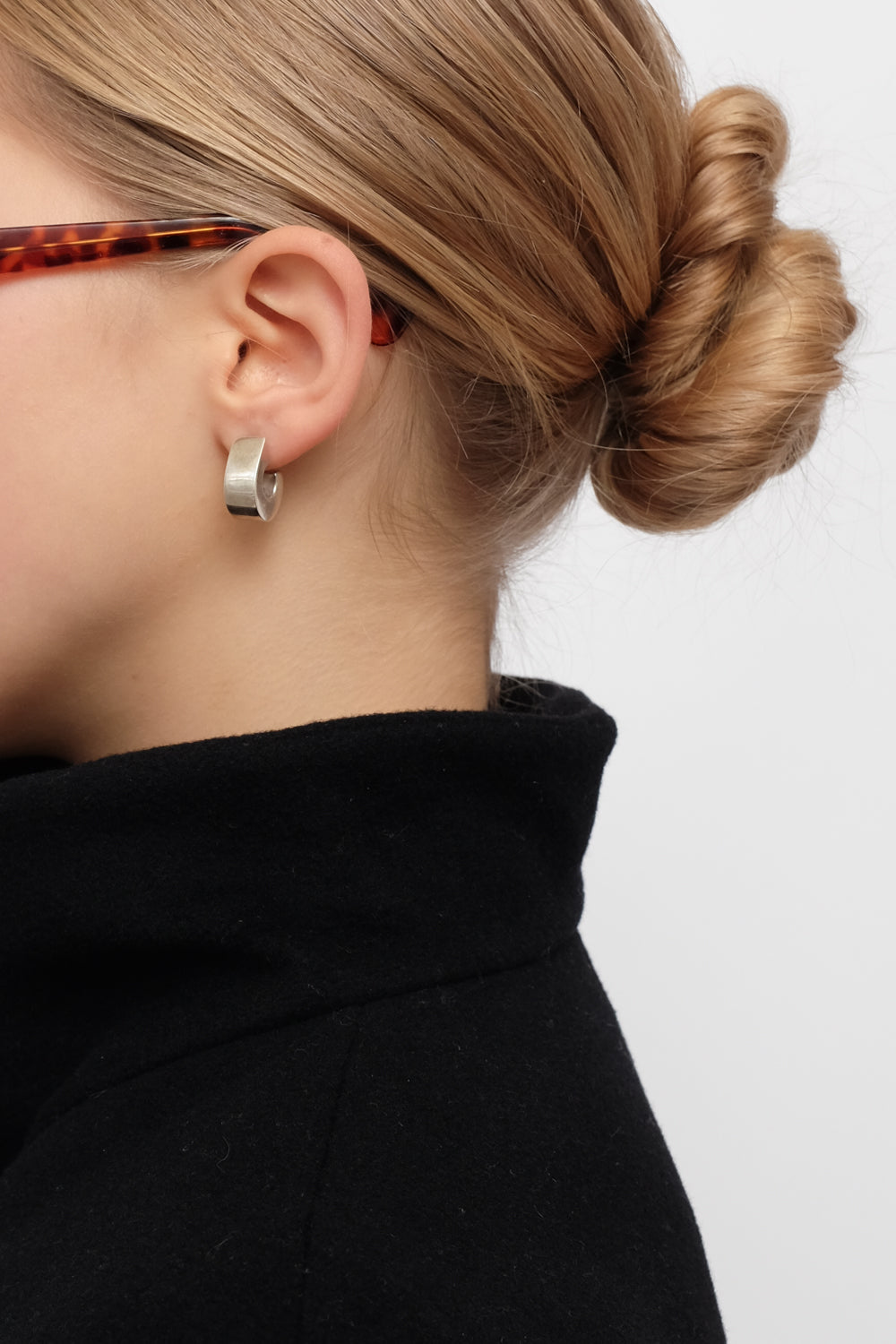 PURE WOOL CASHMERE BLACK HIGH NECK COAT