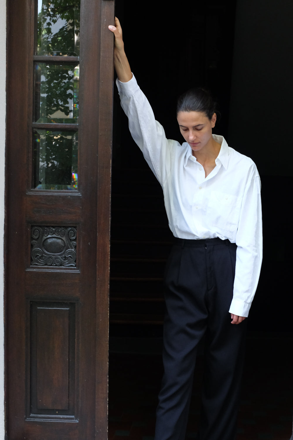 PURE COTTON DETAILS VINTAGE WHITE SHIRT