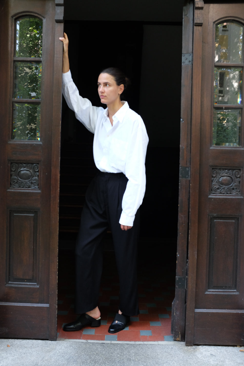PURE COTTON DETAILS VINTAGE WHITE SHIRT