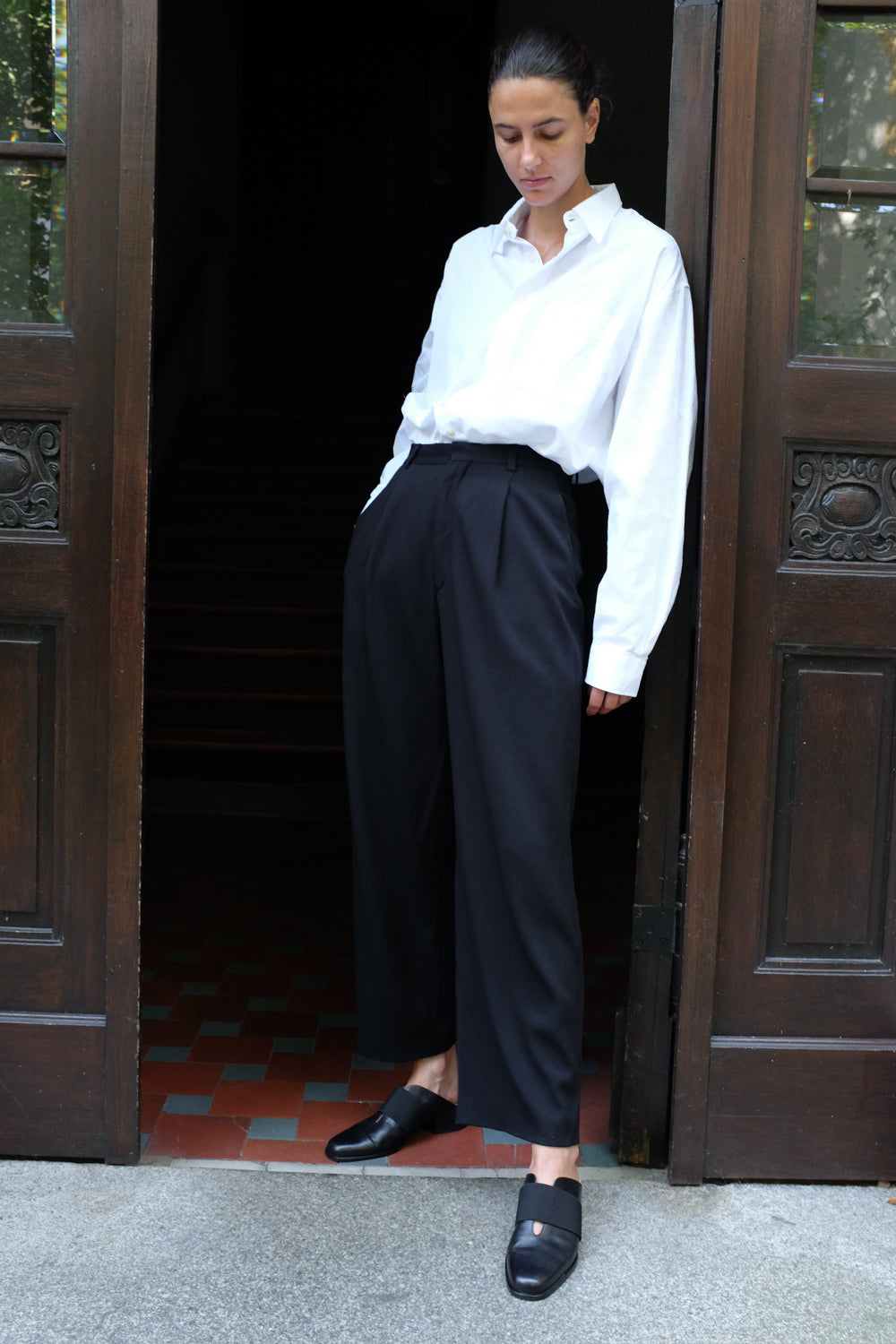 PURE COTTON DETAILS VINTAGE WHITE SHIRT