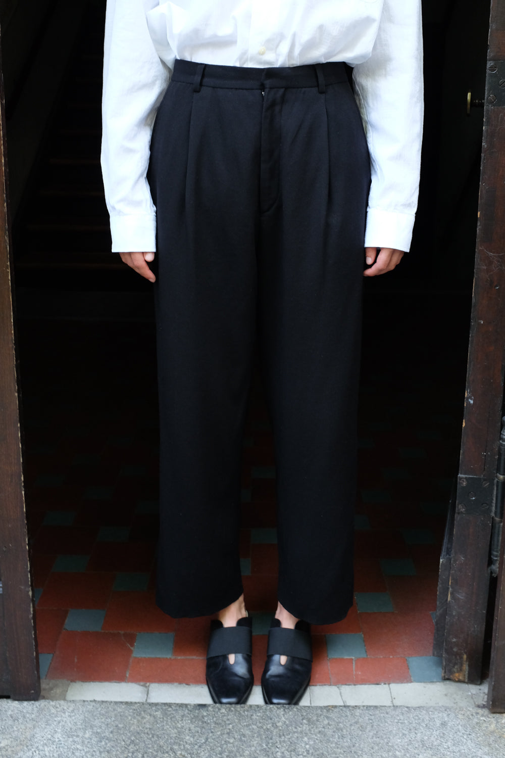 VINTAGE YVES SAINT LAURENT BLACK WIDE LEG PANTS
