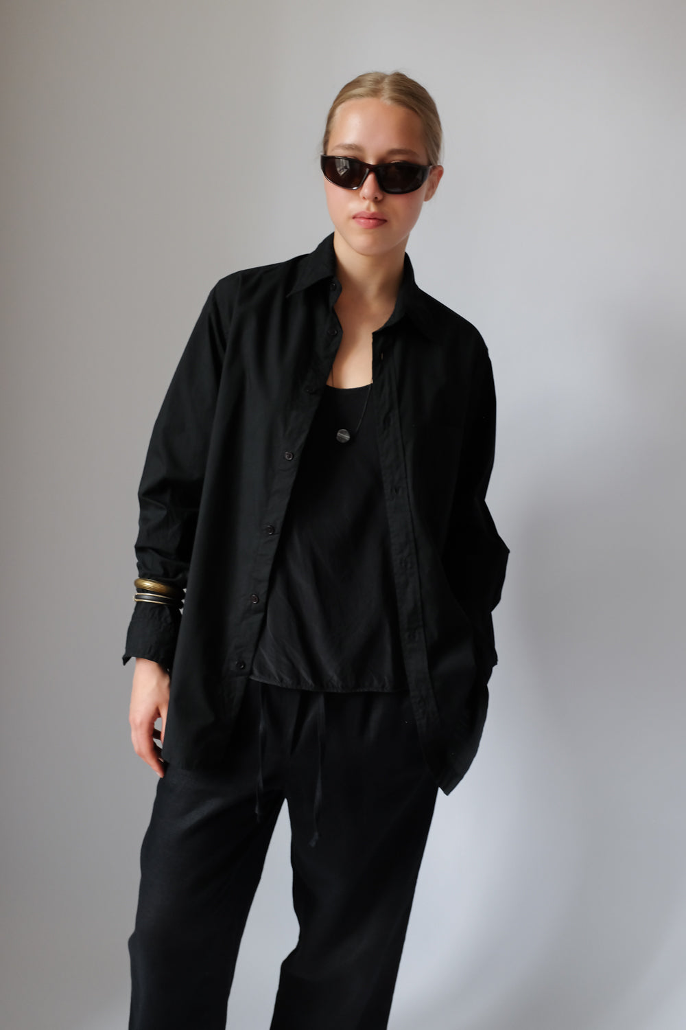 CALVIN KLEIN CK VINTAGE BLACK COTTON SHIRT