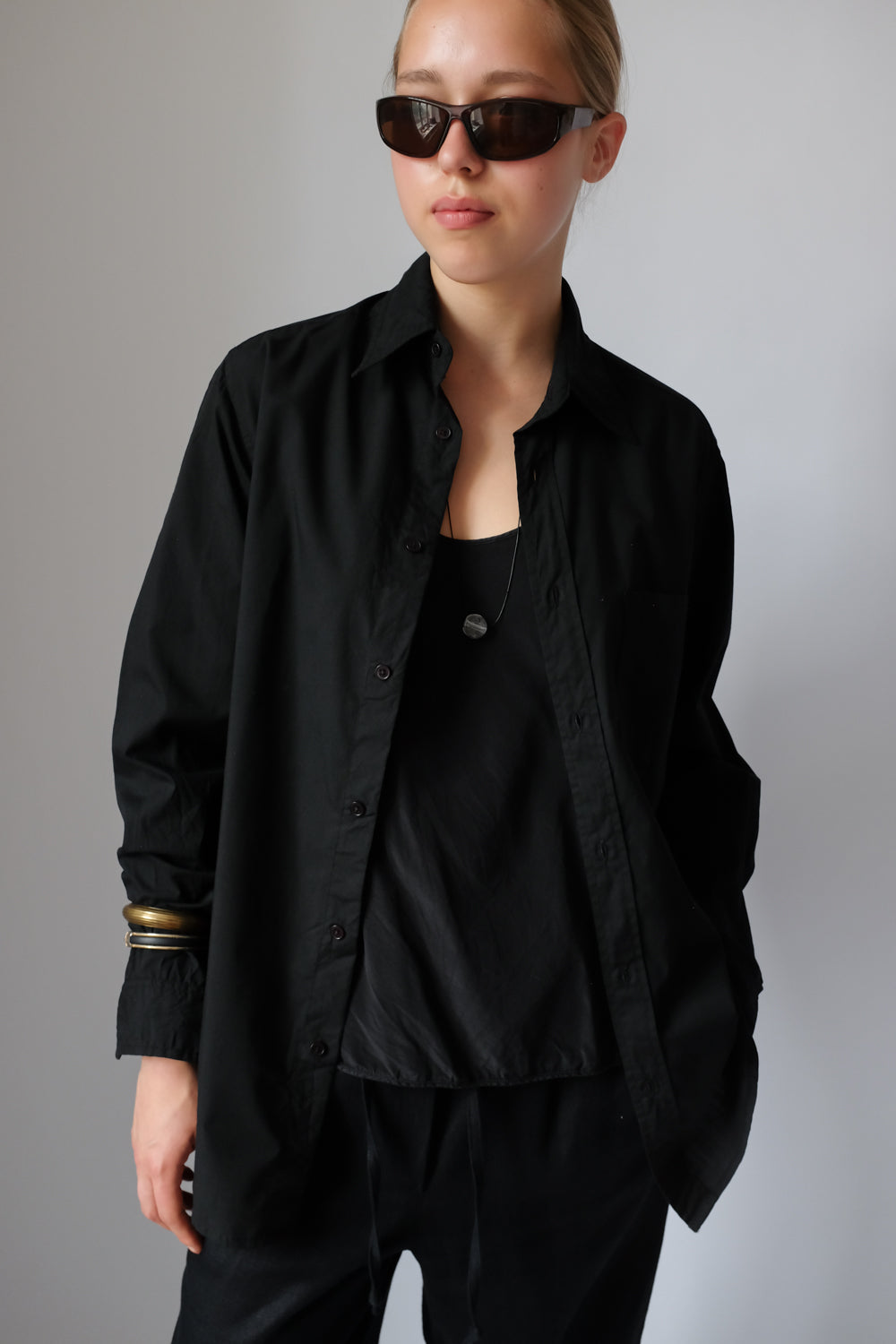 PURE SILK BLACK VINTAGE TANK