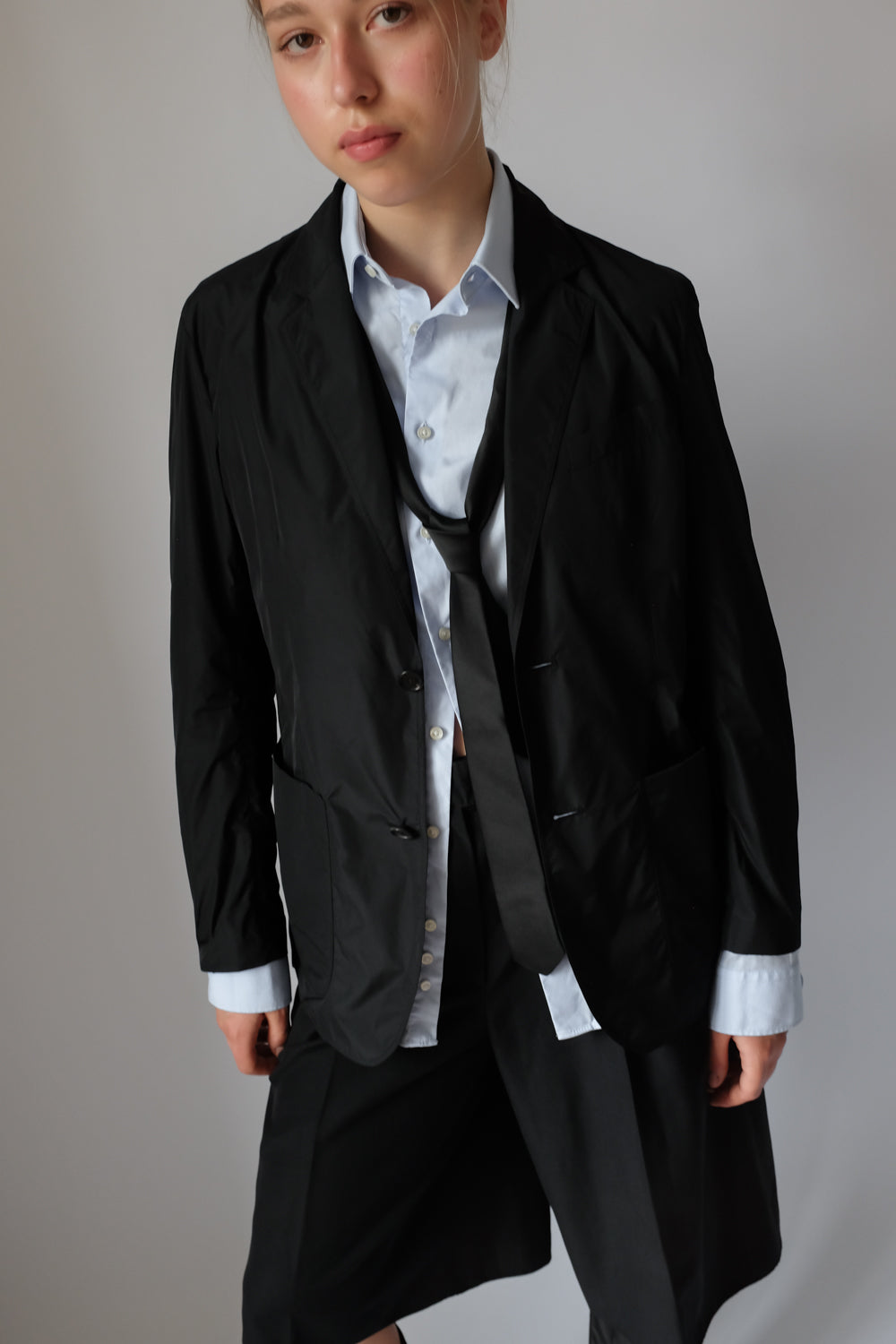 JIL SANDER VINTAGE BLACK TECHNICAL BLAZER