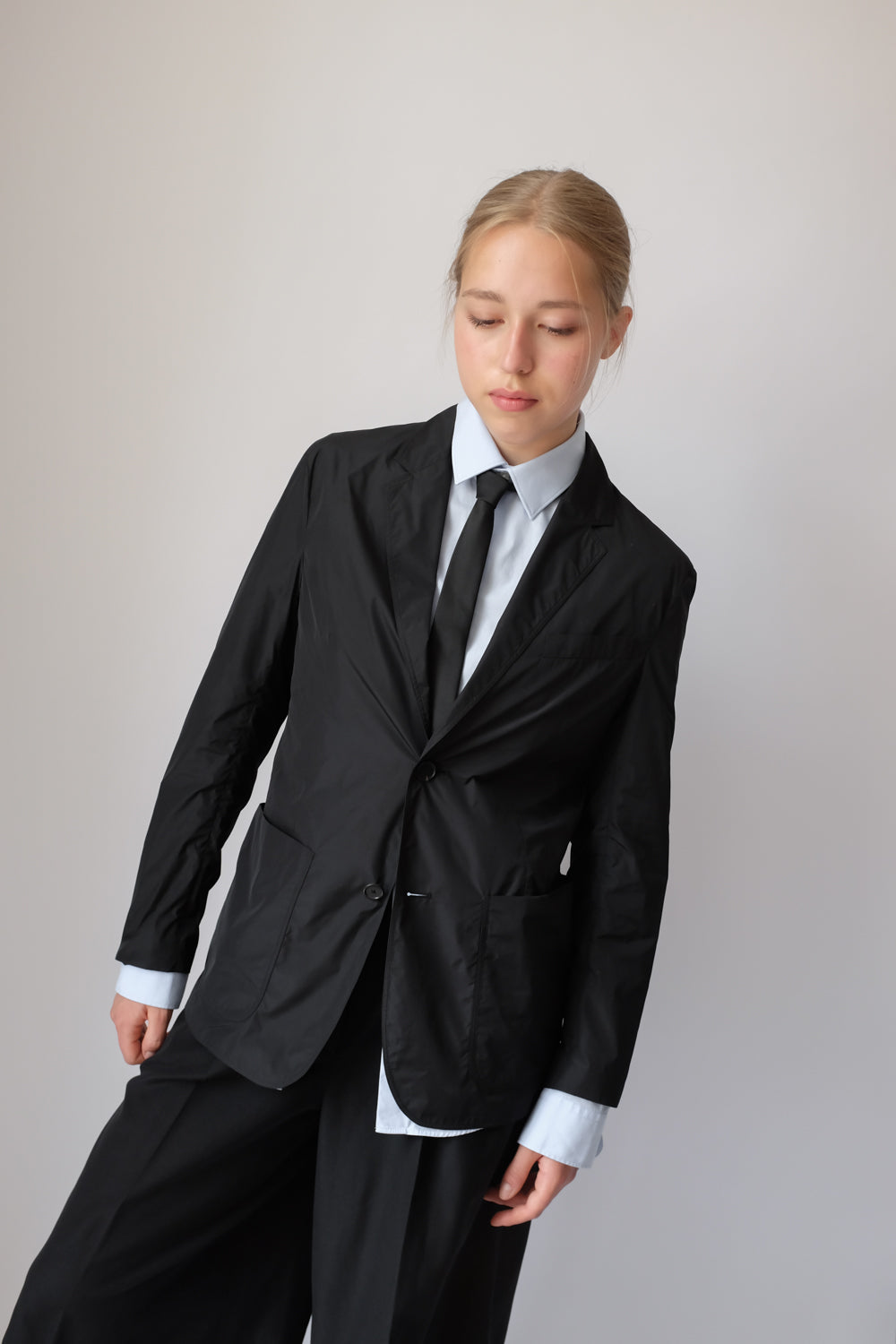 JIL SANDER VINTAGE BLACK TECHNICAL BLAZER