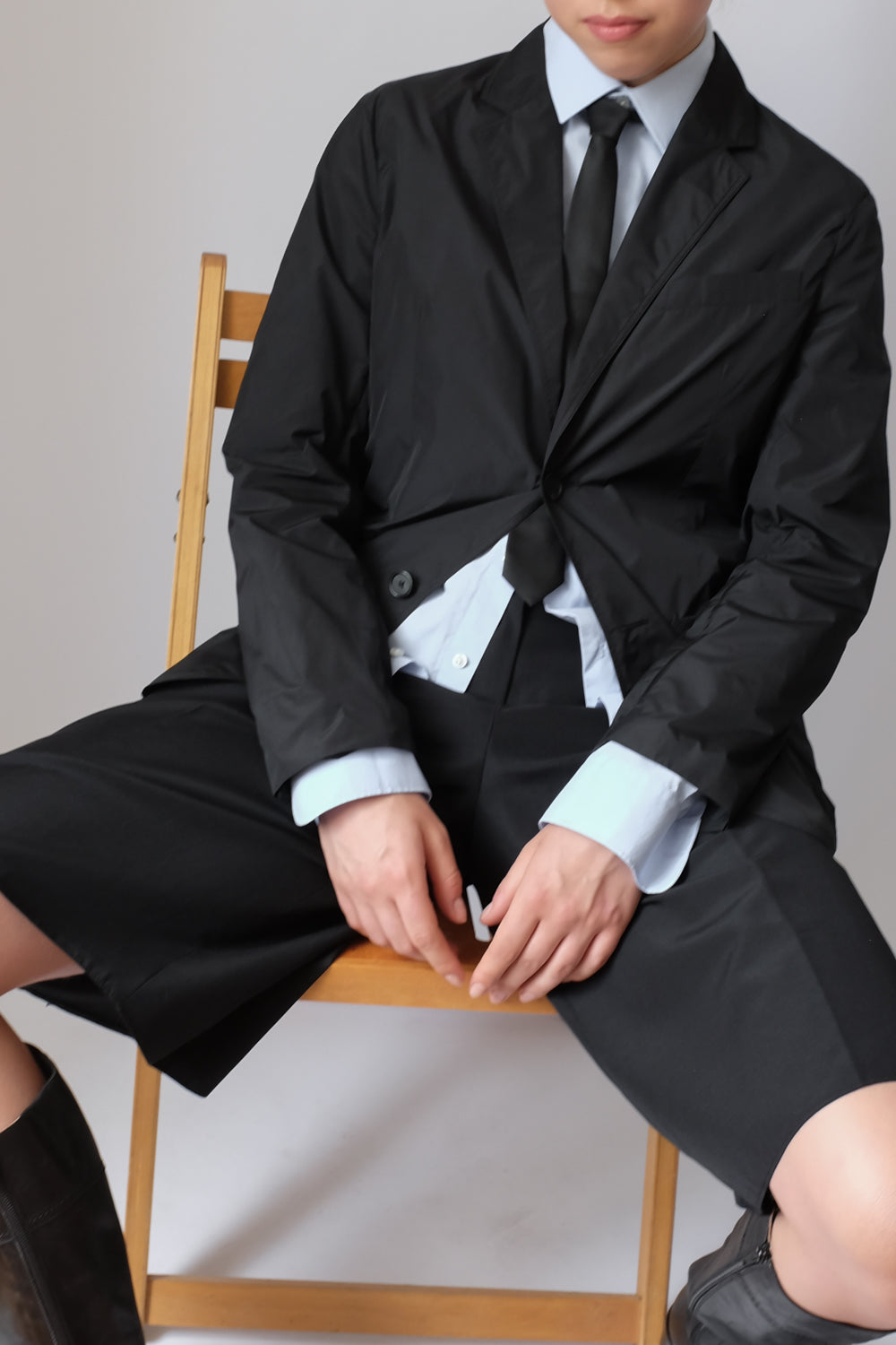 JIL SANDER VINTAGE BLACK TECHNICAL BLAZER