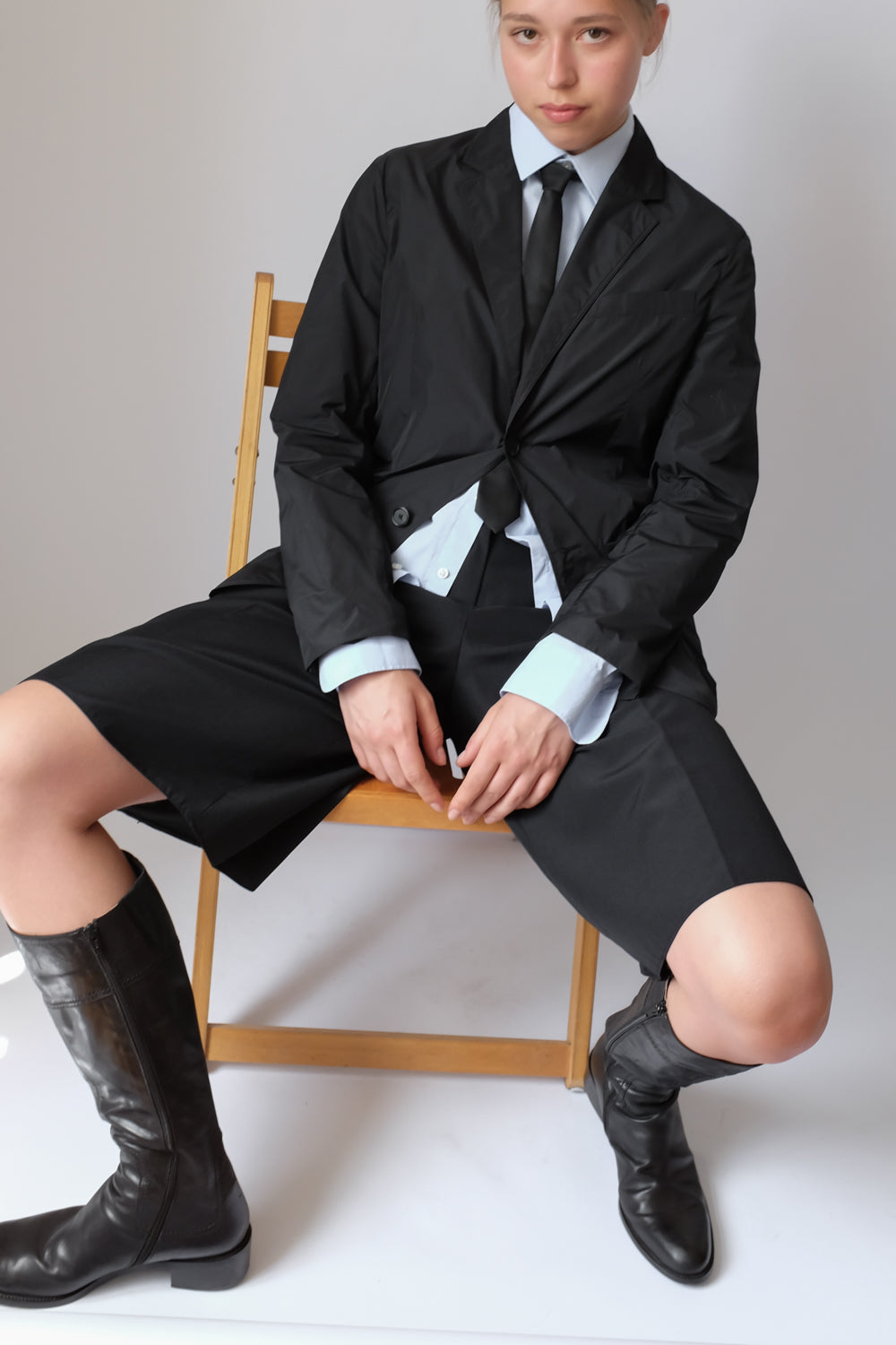 JIL SANDER VINTAGE BLACK TECHNICAL BLAZER