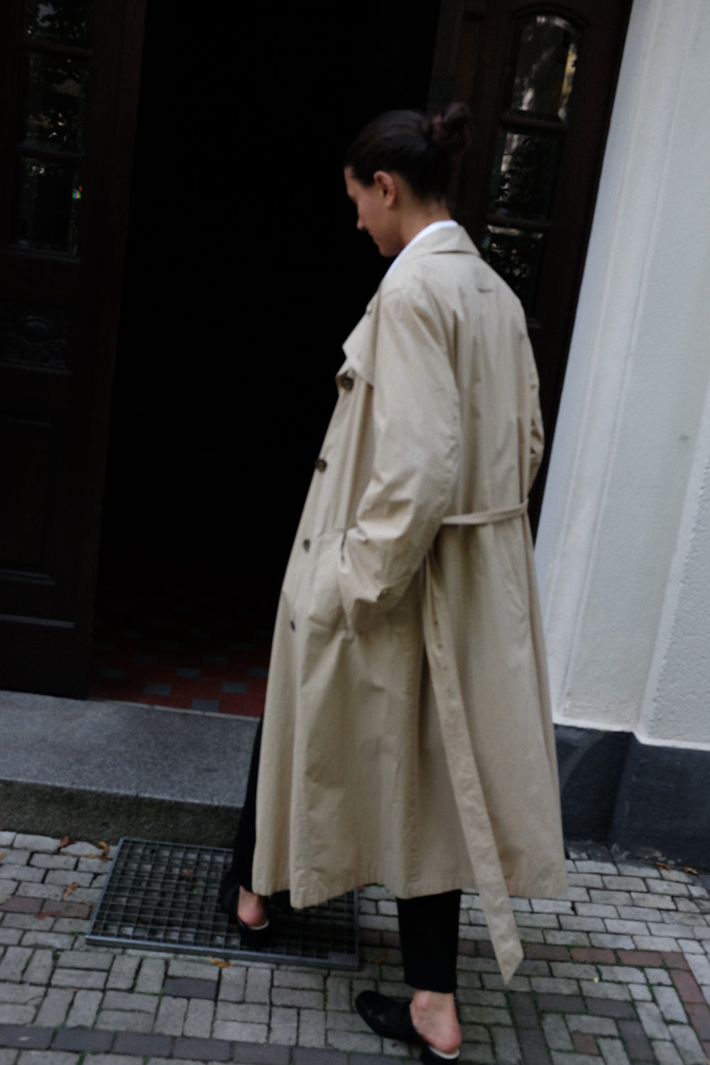 CLASSY COTTON BEIGE VINTAGE TRENCH COAT
