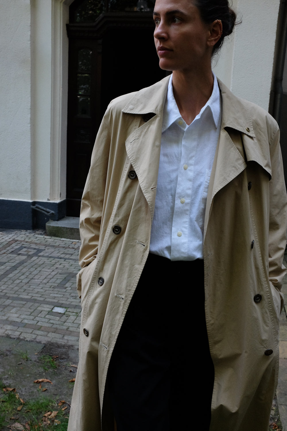 CLASSY COTTON BEIGE VINTAGE TRENCH COAT