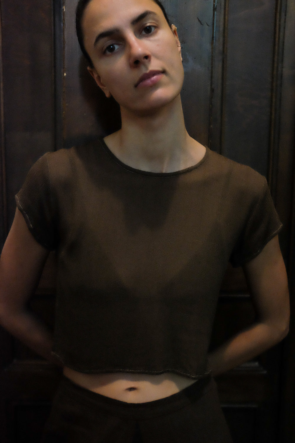PURE VISCOSE LUCID BROWN VINTAGE TEE