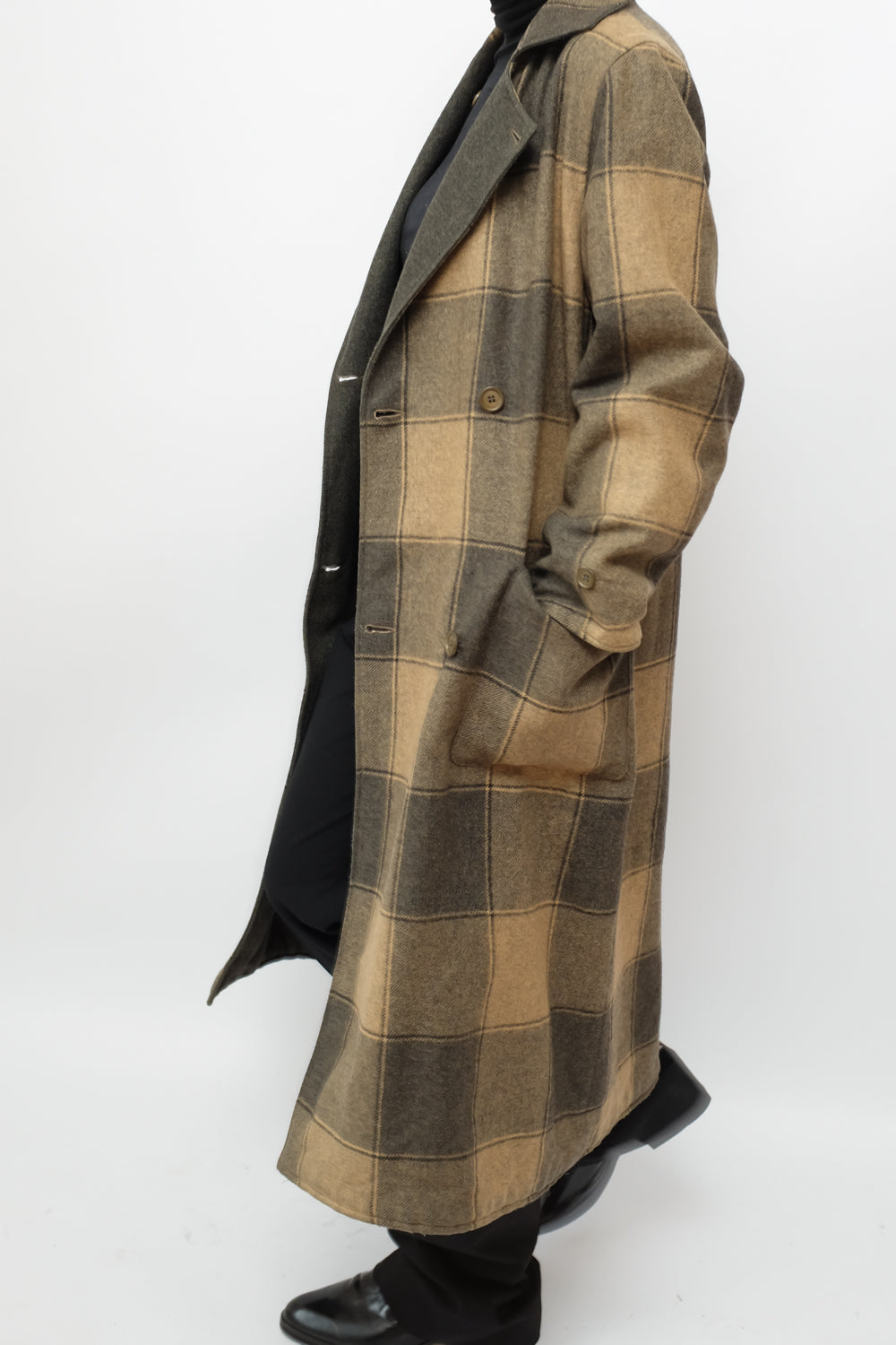 PURE WOOL TARTAN VINTAGE HANDMADE COAT