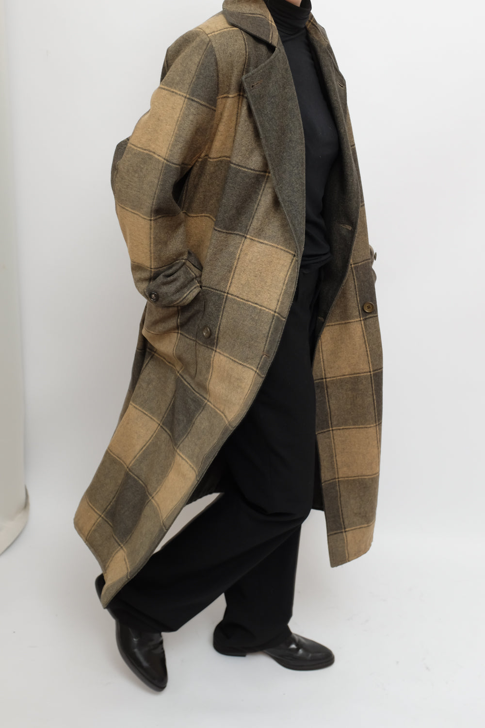 PURE WOOL TARTAN VINTAGE HANDMADE COAT