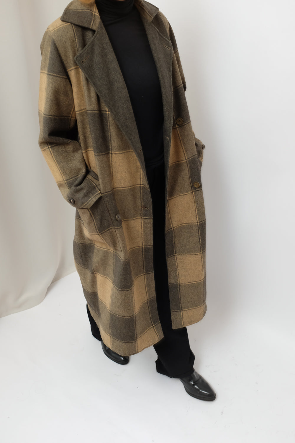 PURE WOOL TARTAN VINTAGE HANDMADE COAT