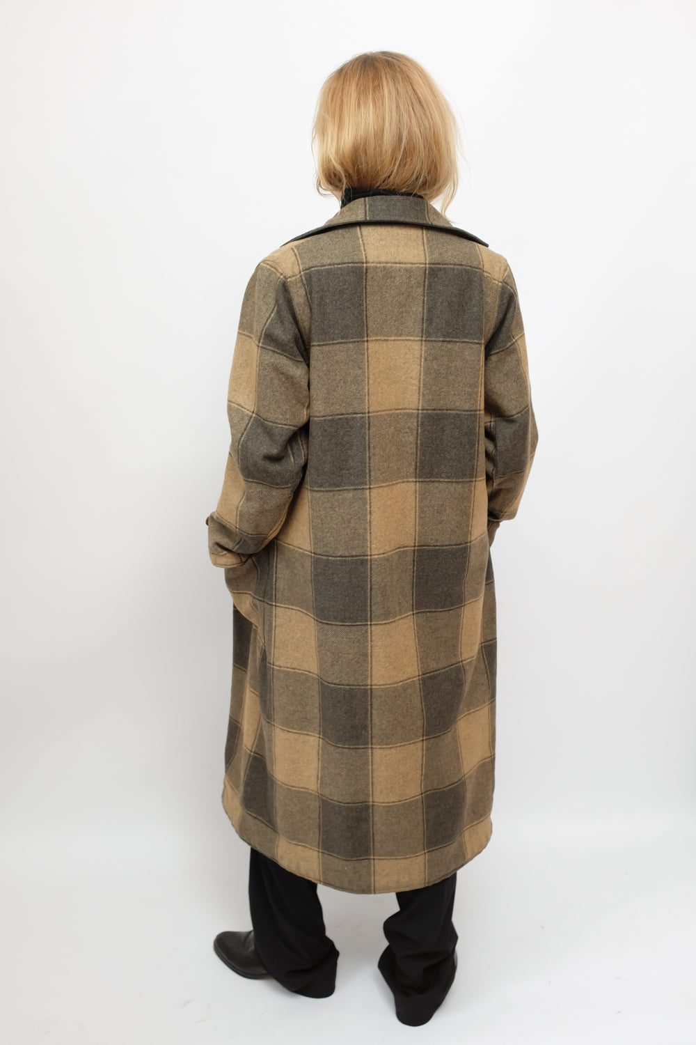 PURE WOOL TARTAN VINTAGE HANDMADE COAT