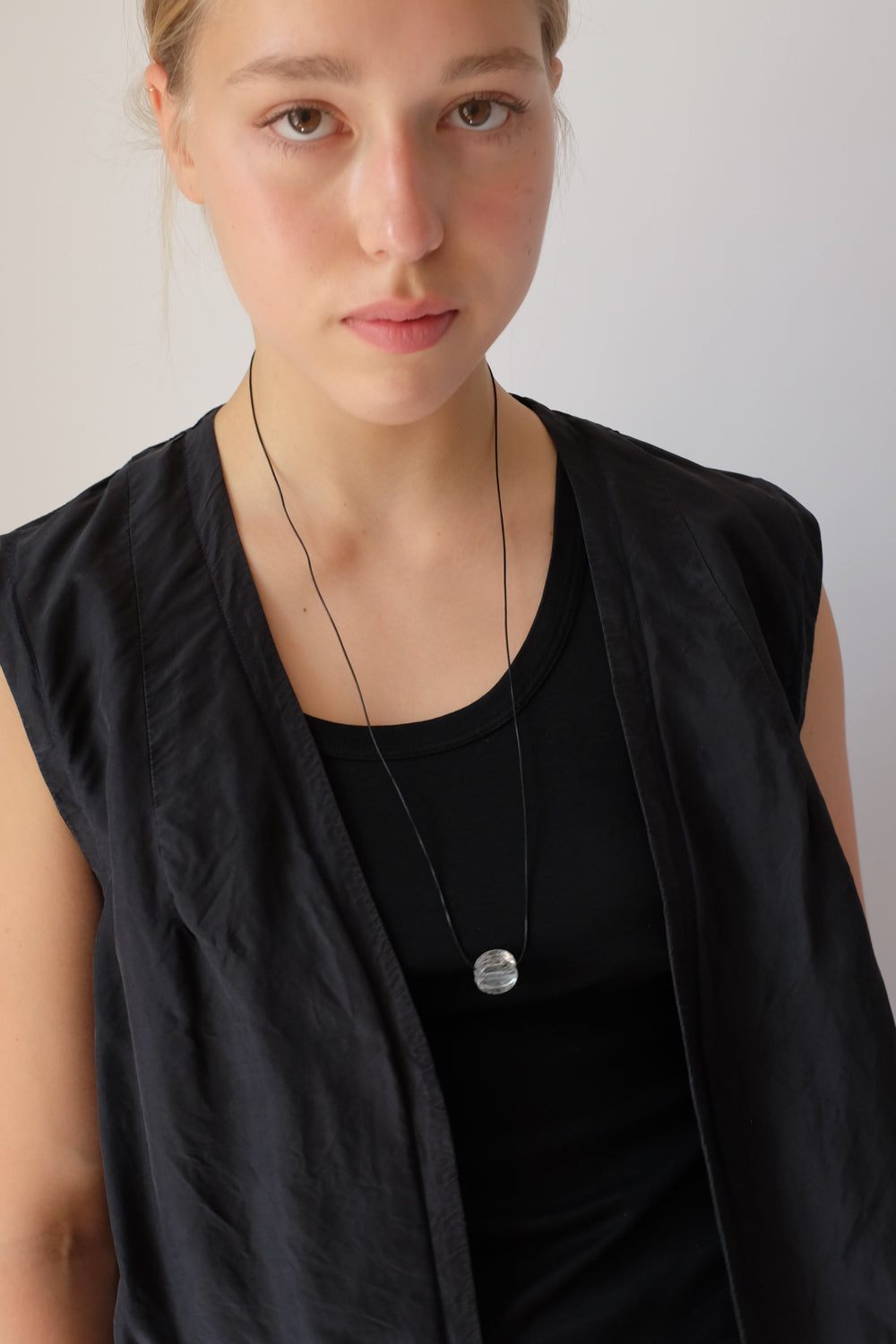 METEORITE STONE PENDANT LEATHER NECKLACE