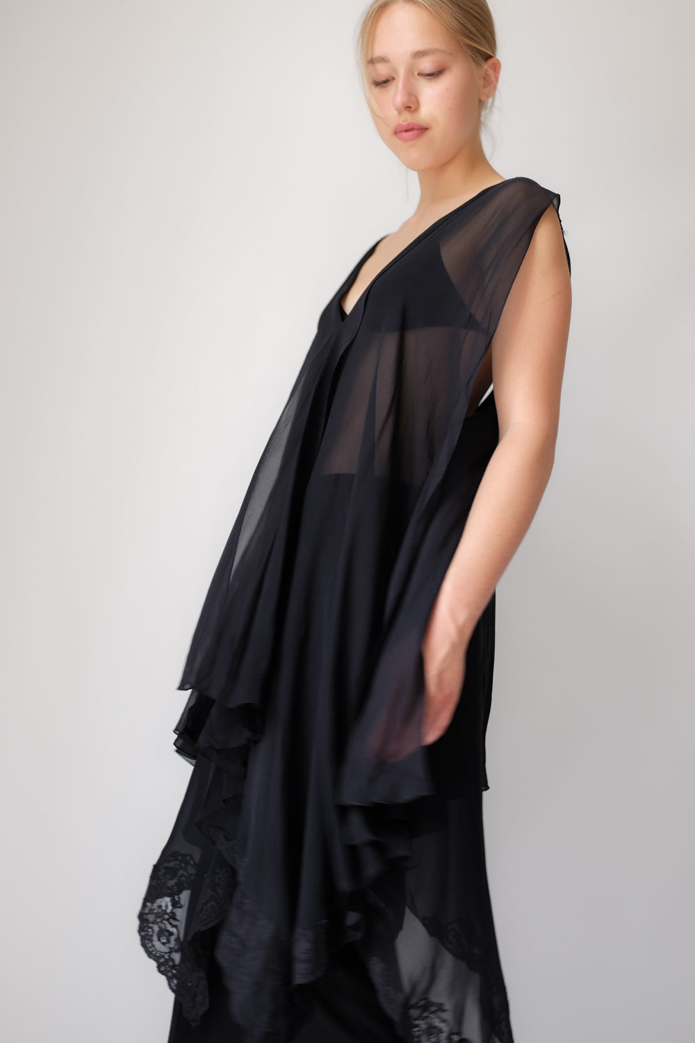 LA PERLA PURE SILK VINTAGE ITALY LACE DRESS