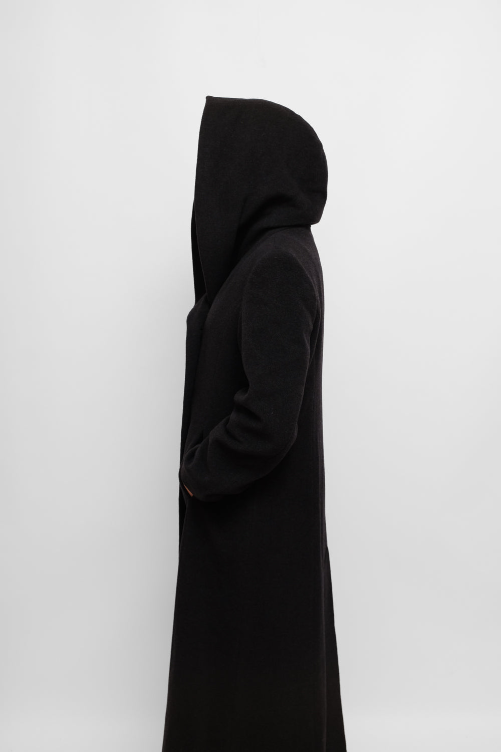 HOODED CASHMERE WOOL LONG COAT