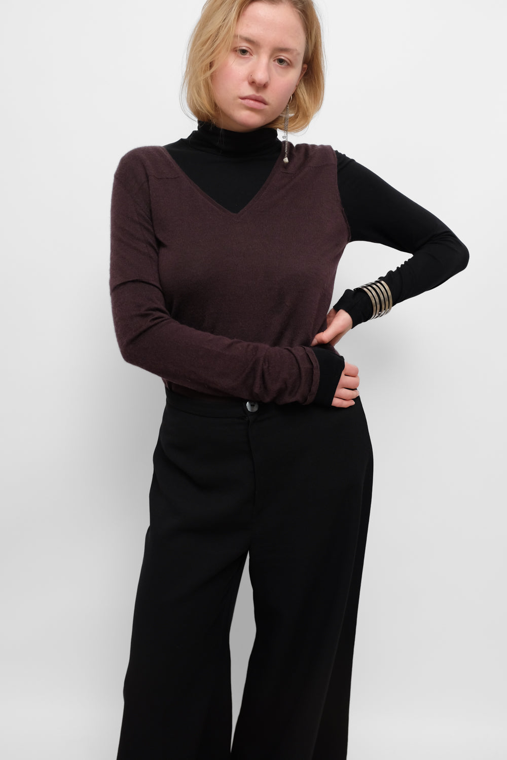 JIL SANDER PURE CASHMERE ONE ARM SWEATER