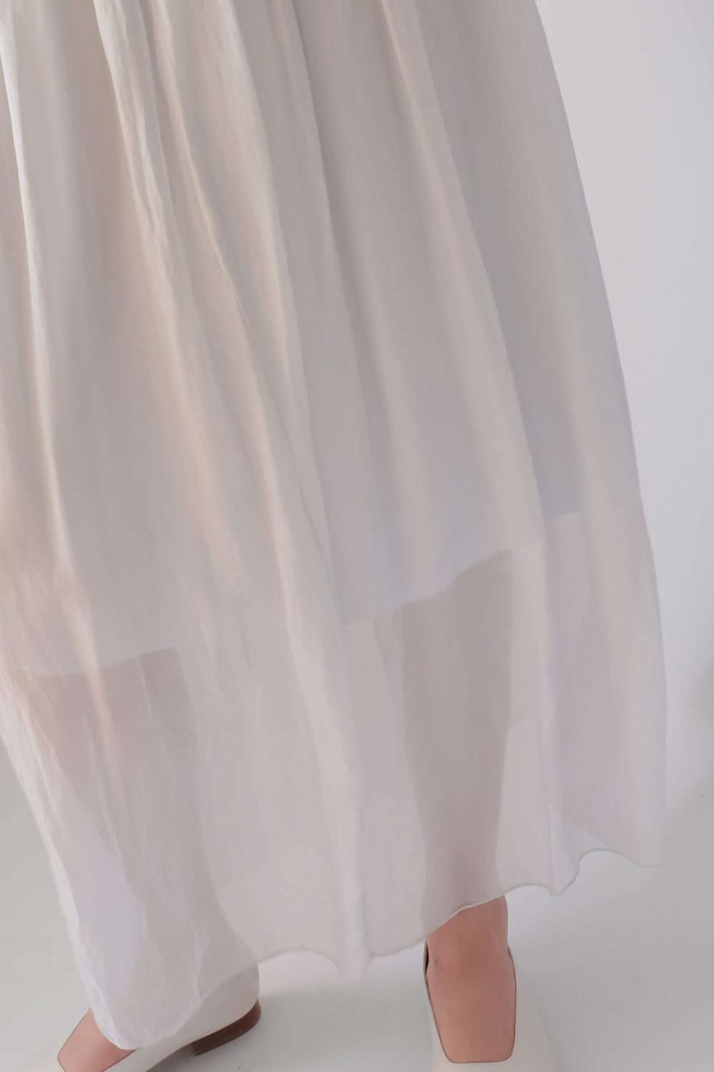 PURE TENDER SILK PALE BLUE MAXI SKIRT