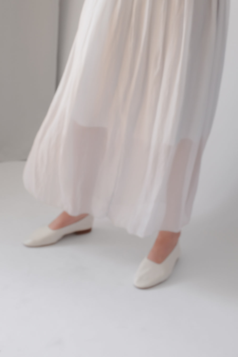 PURE TENDER SILK PALE BLUE MAXI SKIRT