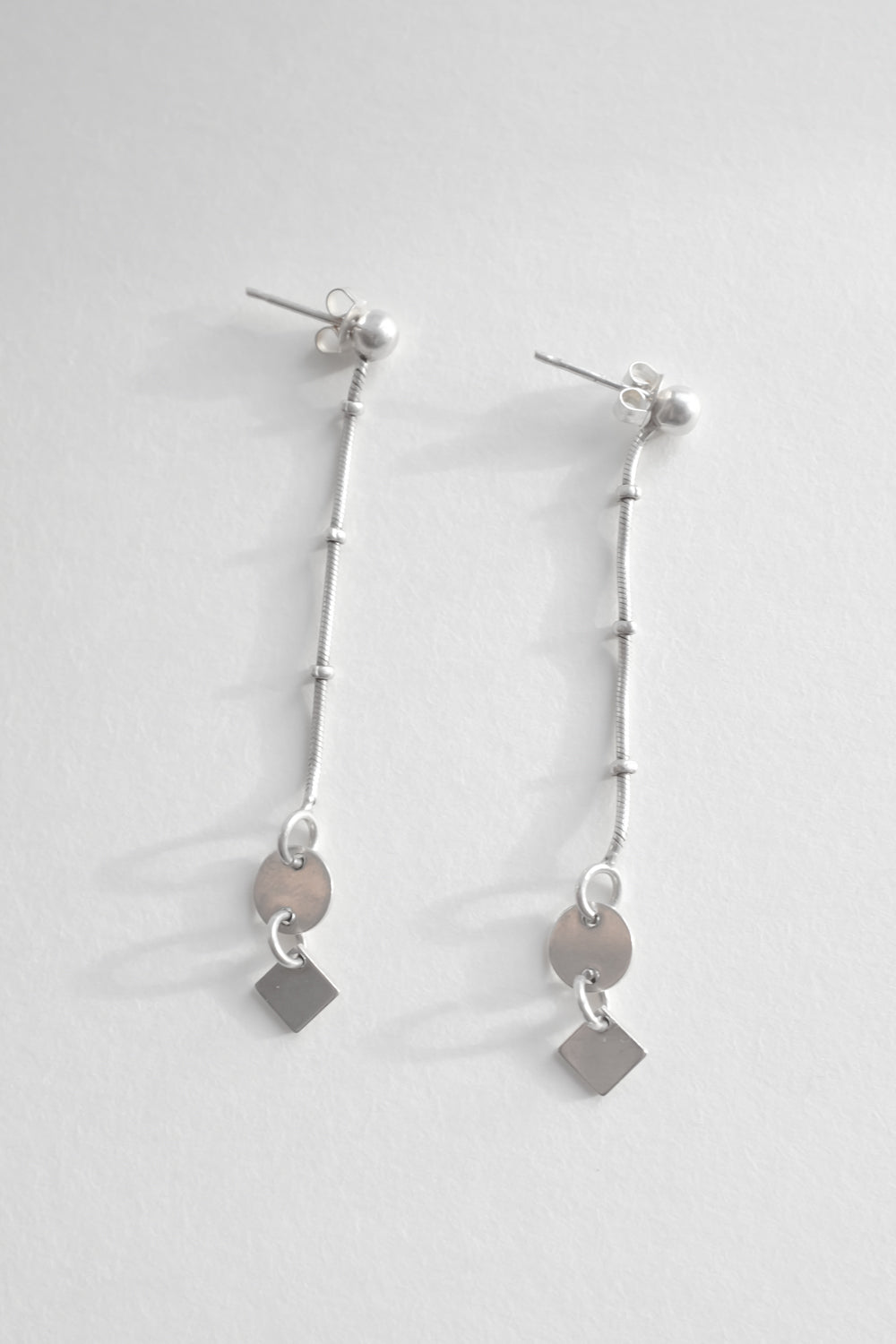 FINE LONG VINTAGE SILVER EARRINGS