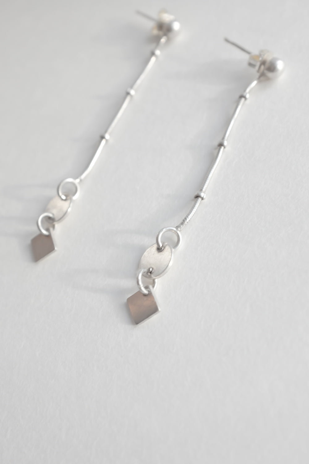 FINE LONG VINTAGE SILVER EARRINGS