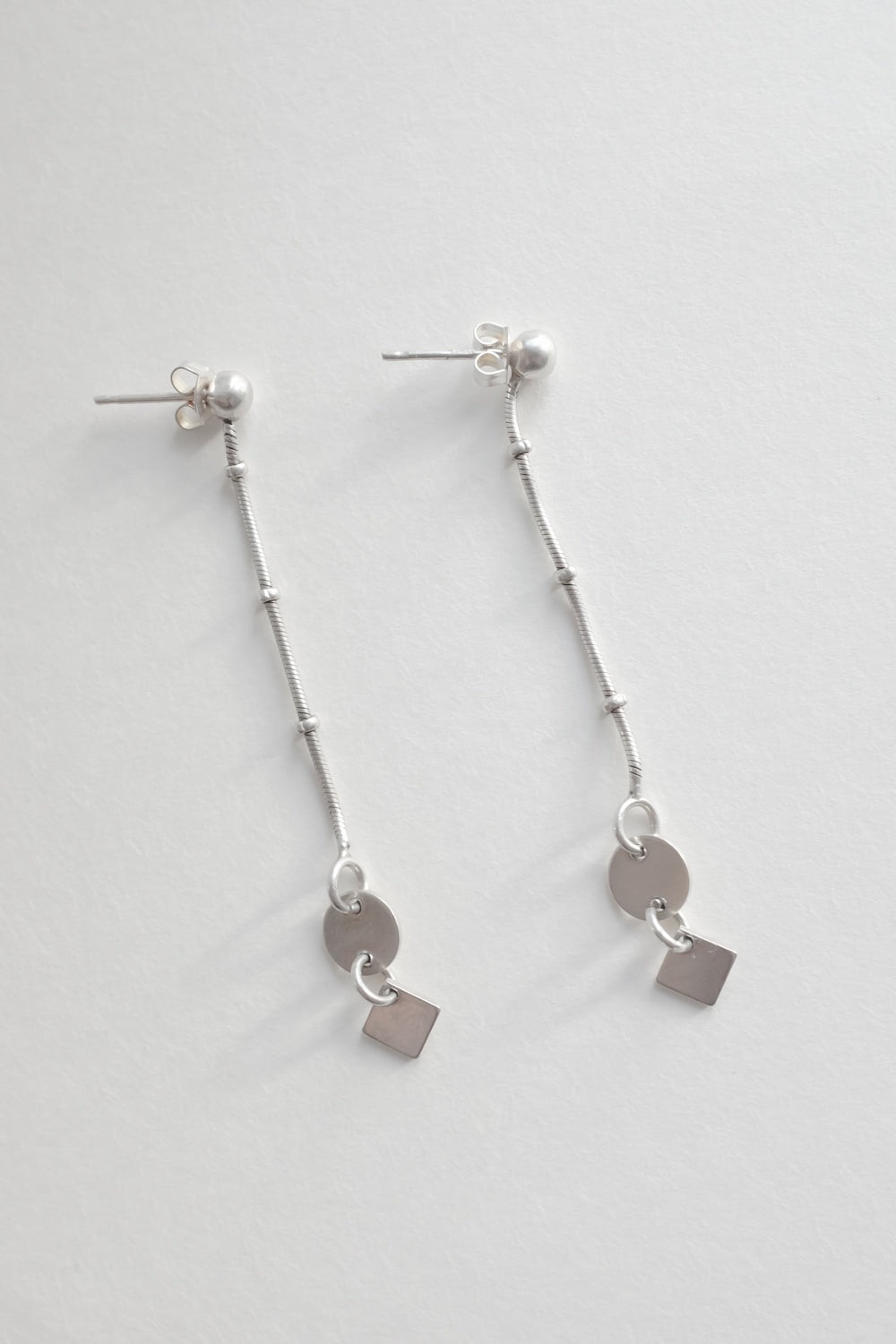 FINE LONG VINTAGE SILVER EARRINGS
